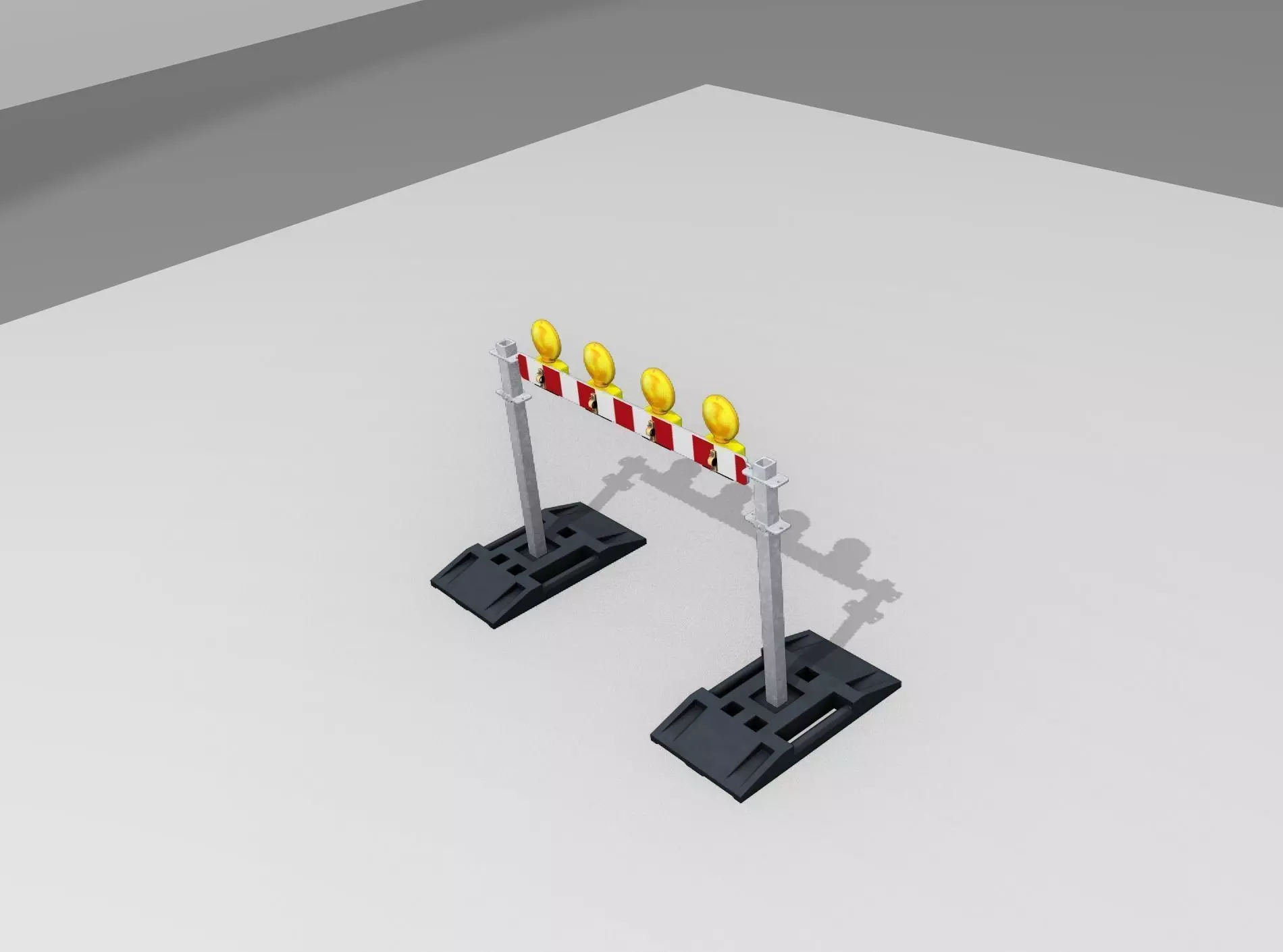 Construction Barrier 5 with warning lights 600-31 100x1200mm Low-poly 3D model_0