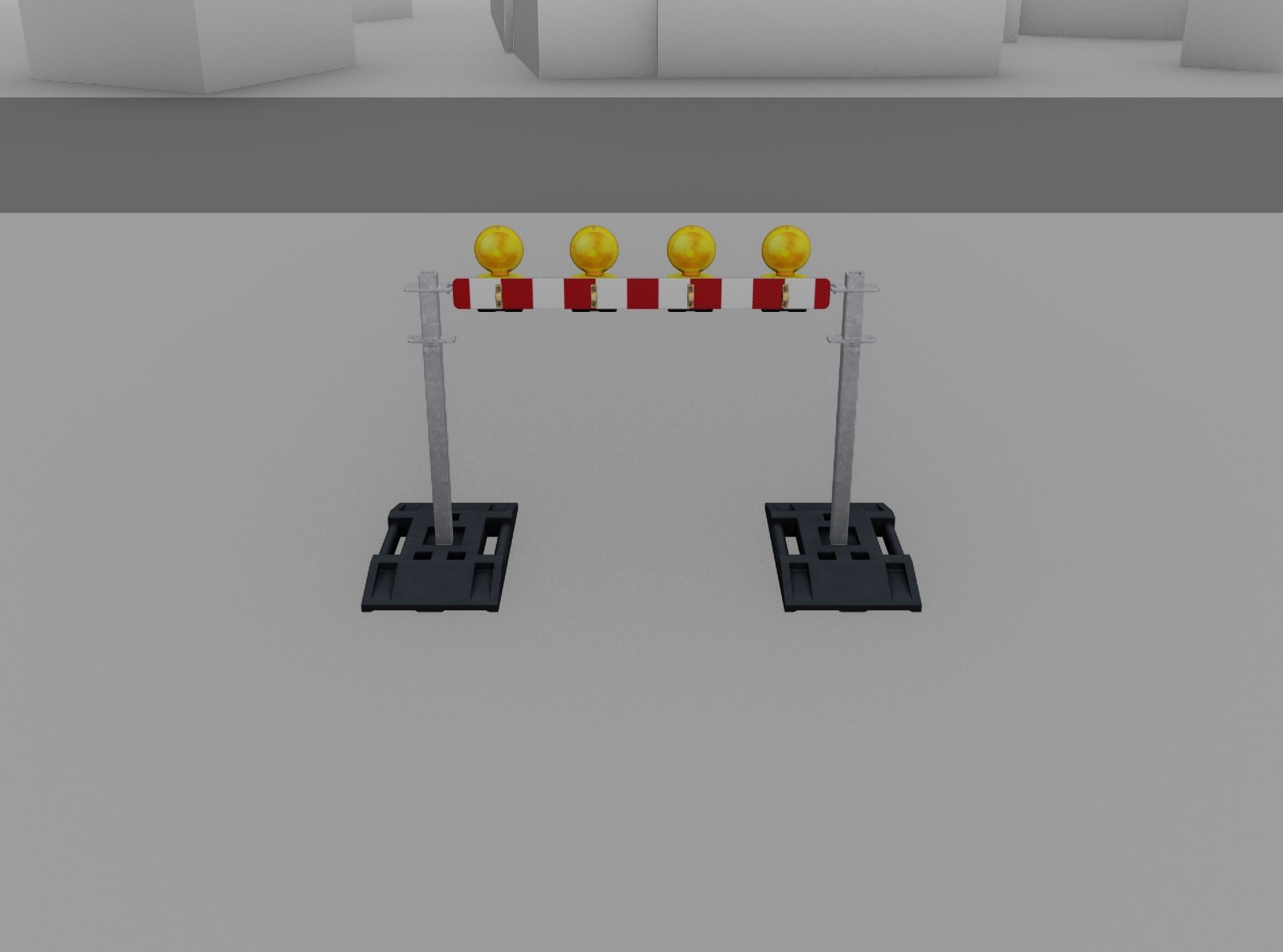 Construction Barrier 5 with warning lights 600-31 100x1200mm Low-poly 3D model_3