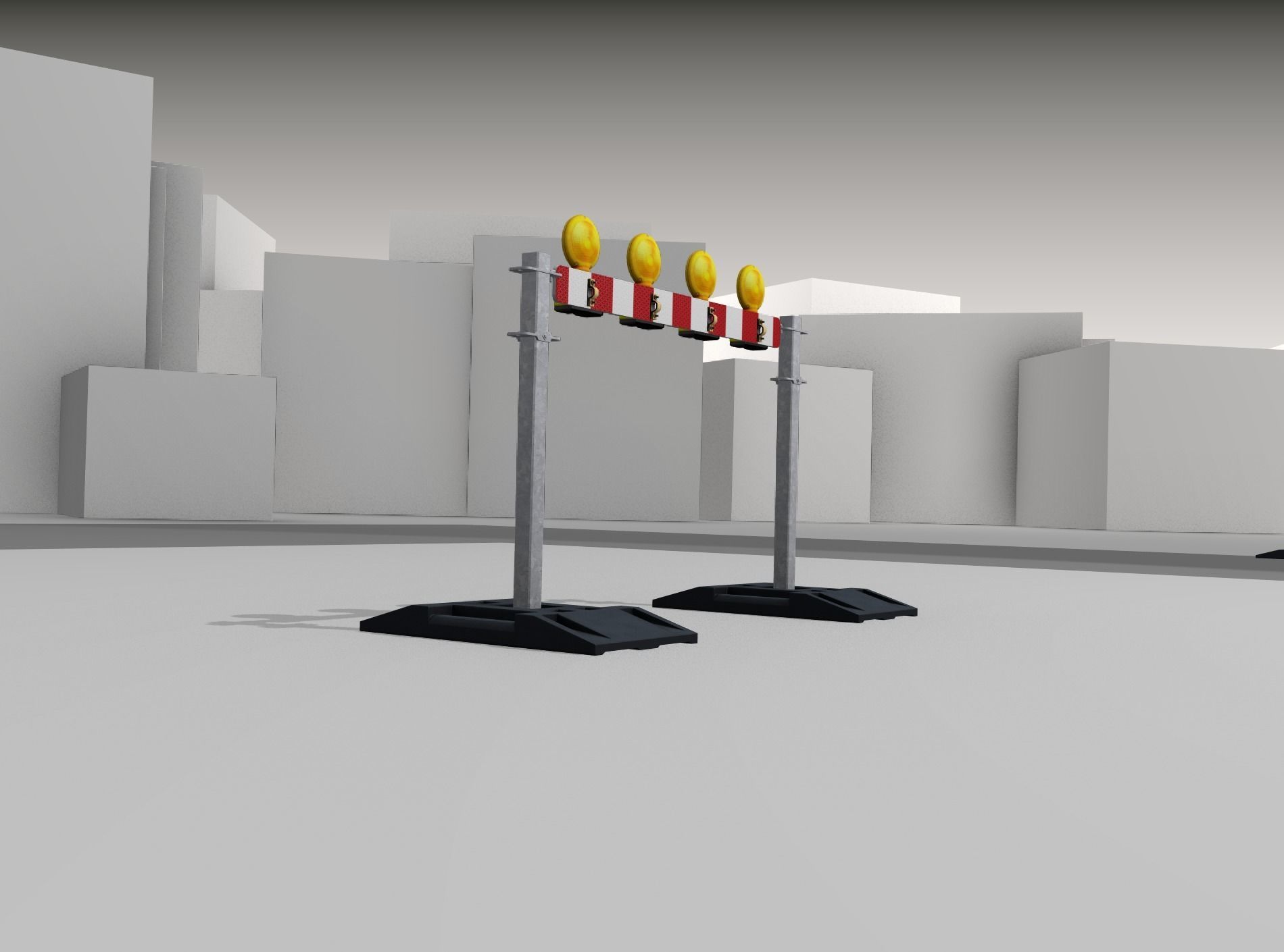 Construction Barrier 5 with warning lights 600-31 100x1200mm Low-poly 3D model_41