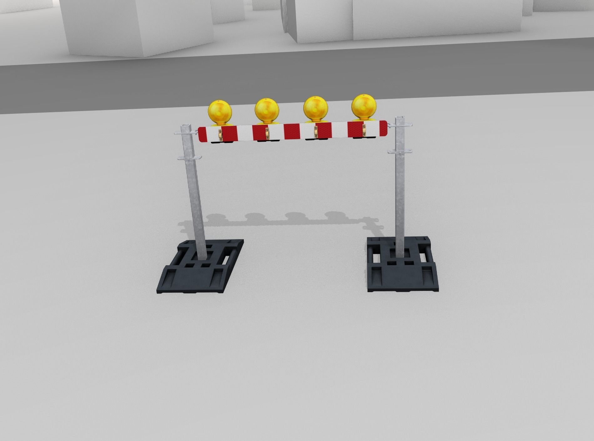 Construction Barrier 5 with warning lights 600-31 100x1200mm Low-poly 3D model_49