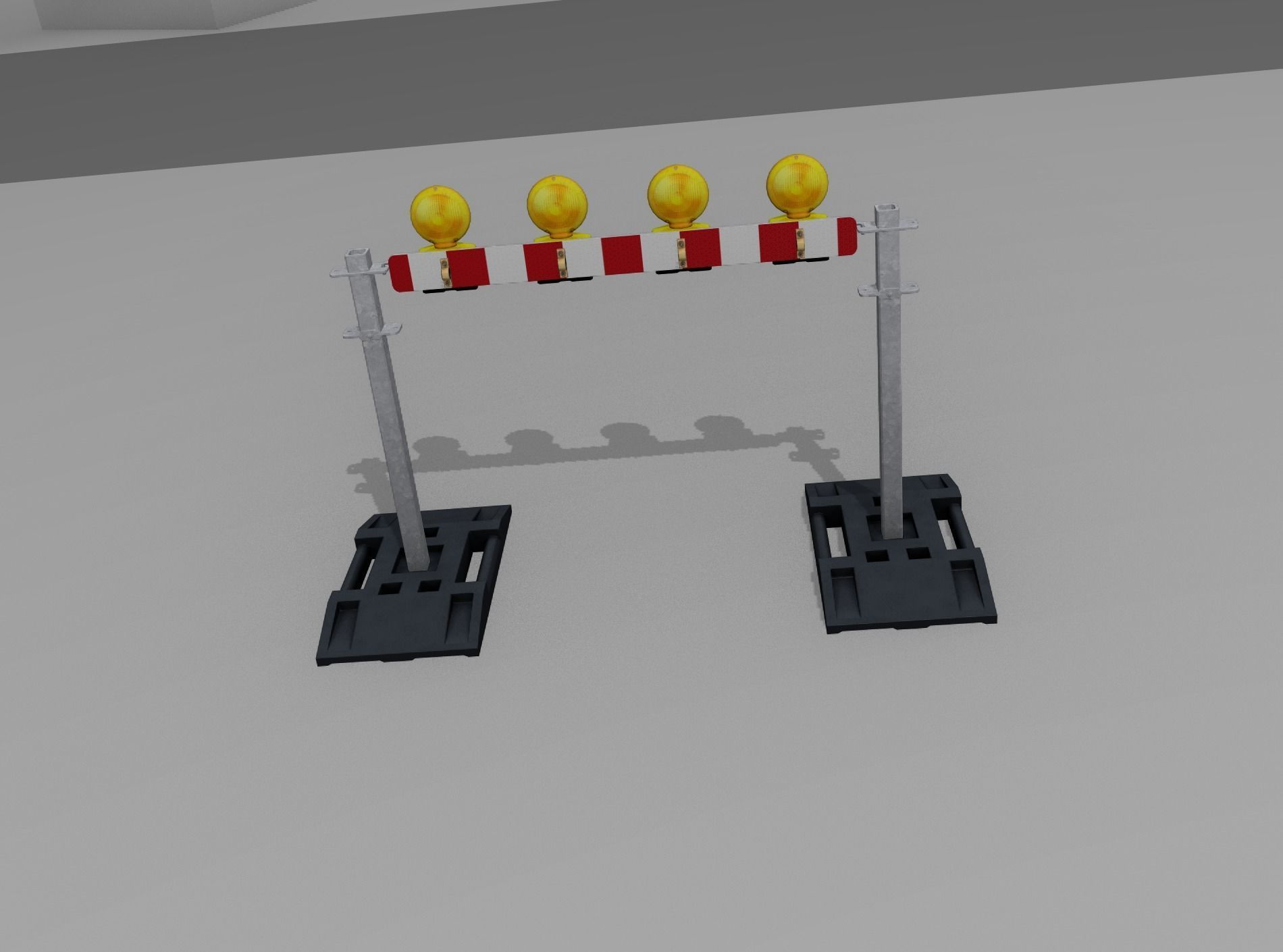 Construction Barrier 5 with warning lights 600-31 100x1200mm Low-poly 3D model_47
