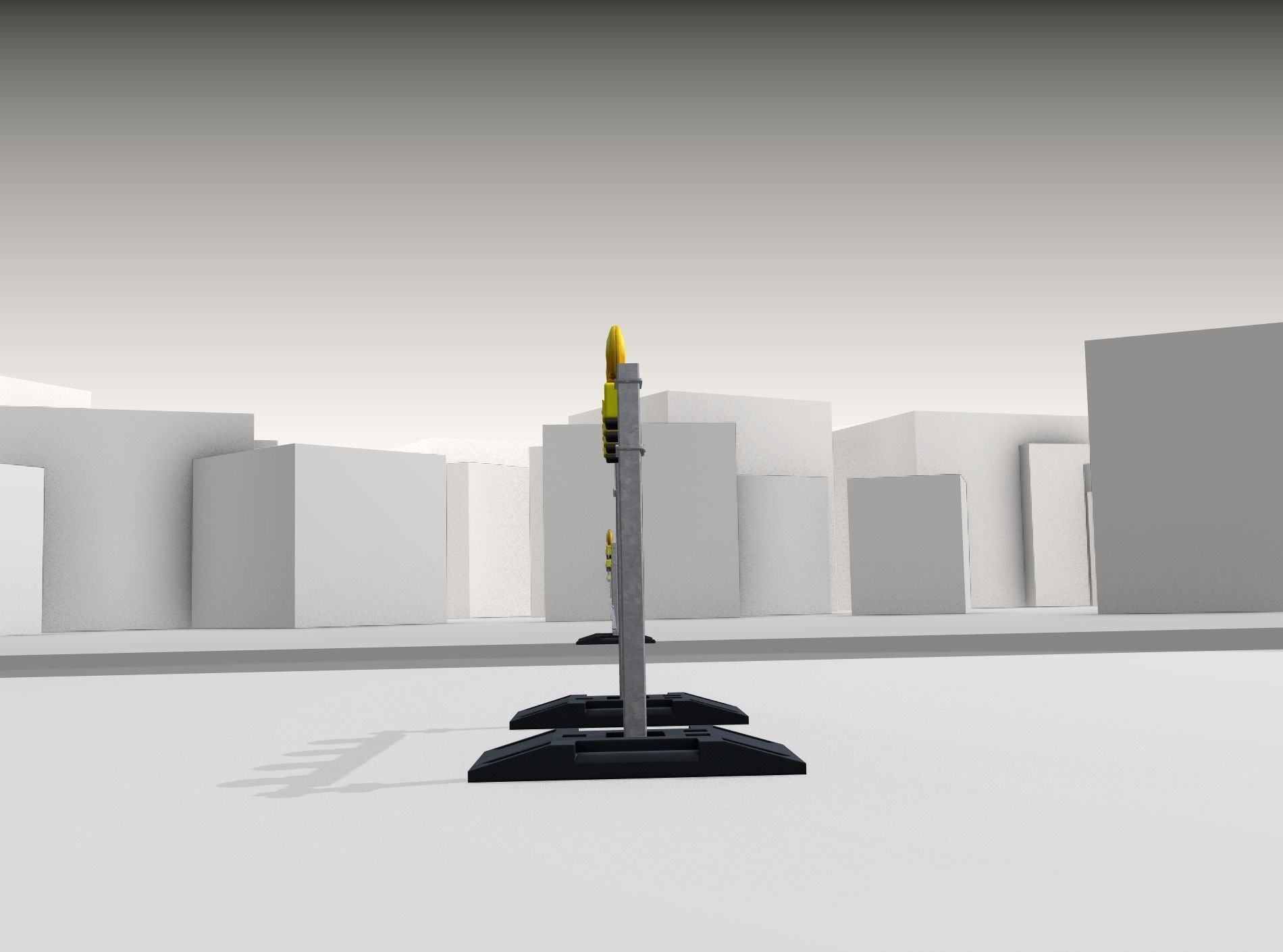 Construction Barrier 5 with warning lights 600-31 100x1200mm Low-poly 3D model_35