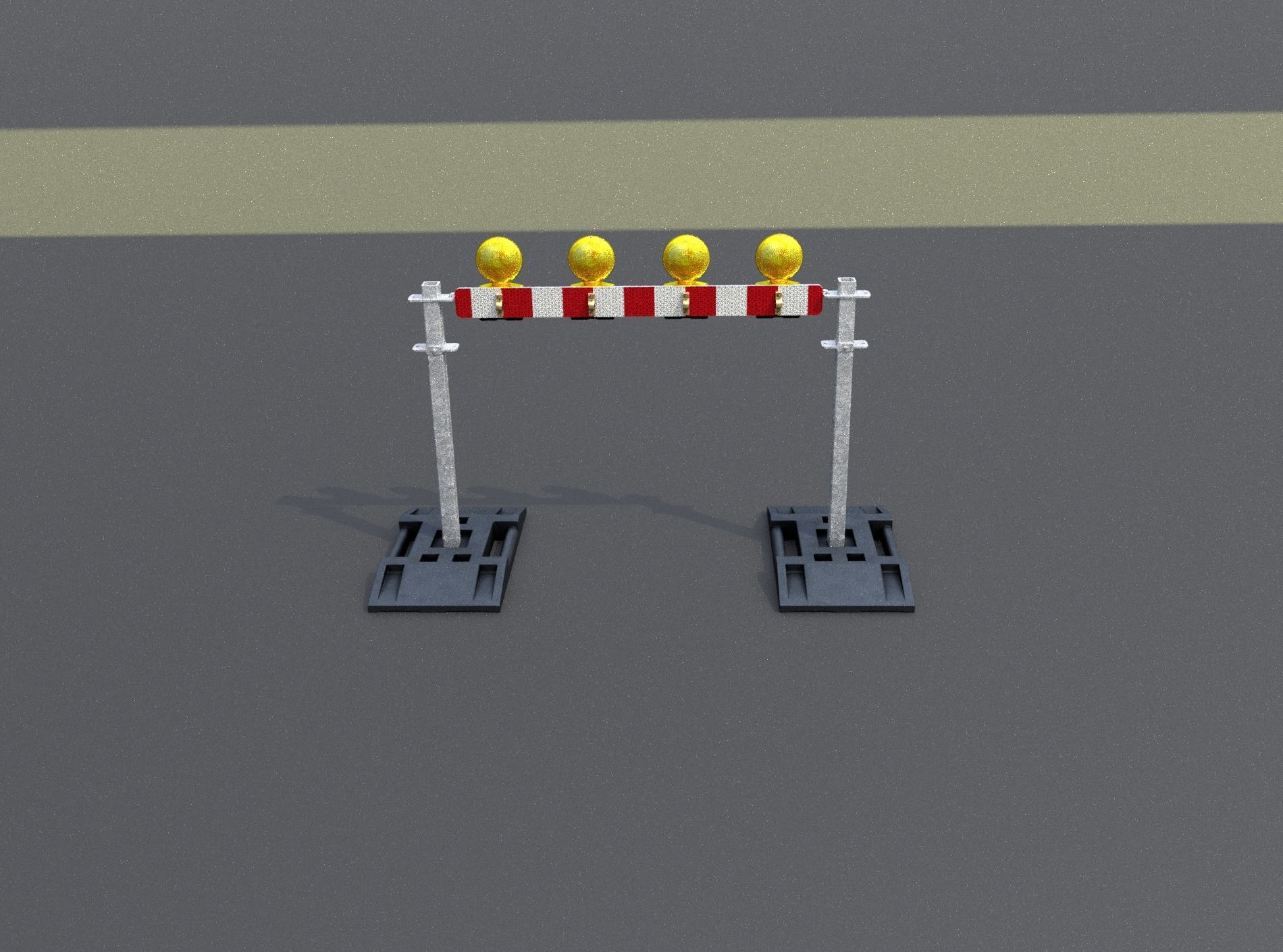 Construction Barrier 5 with warning lights 600-31 100x1200mm Low-poly 3D model_50