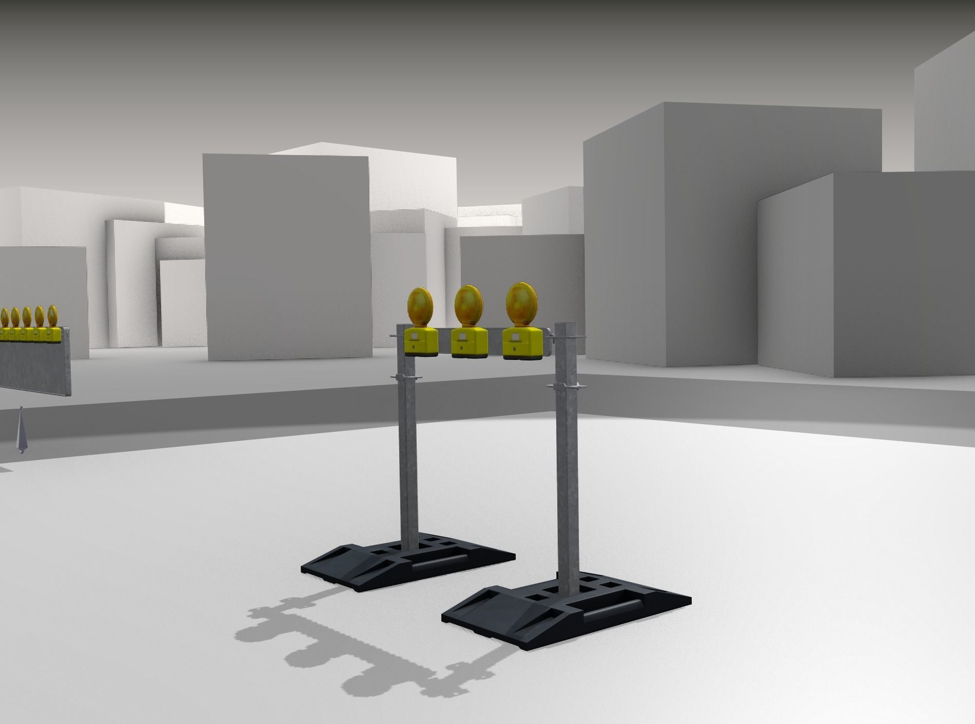 Construction Barrier 5 with warning lights 600-30 100x800mm Low-poly 3D model_31