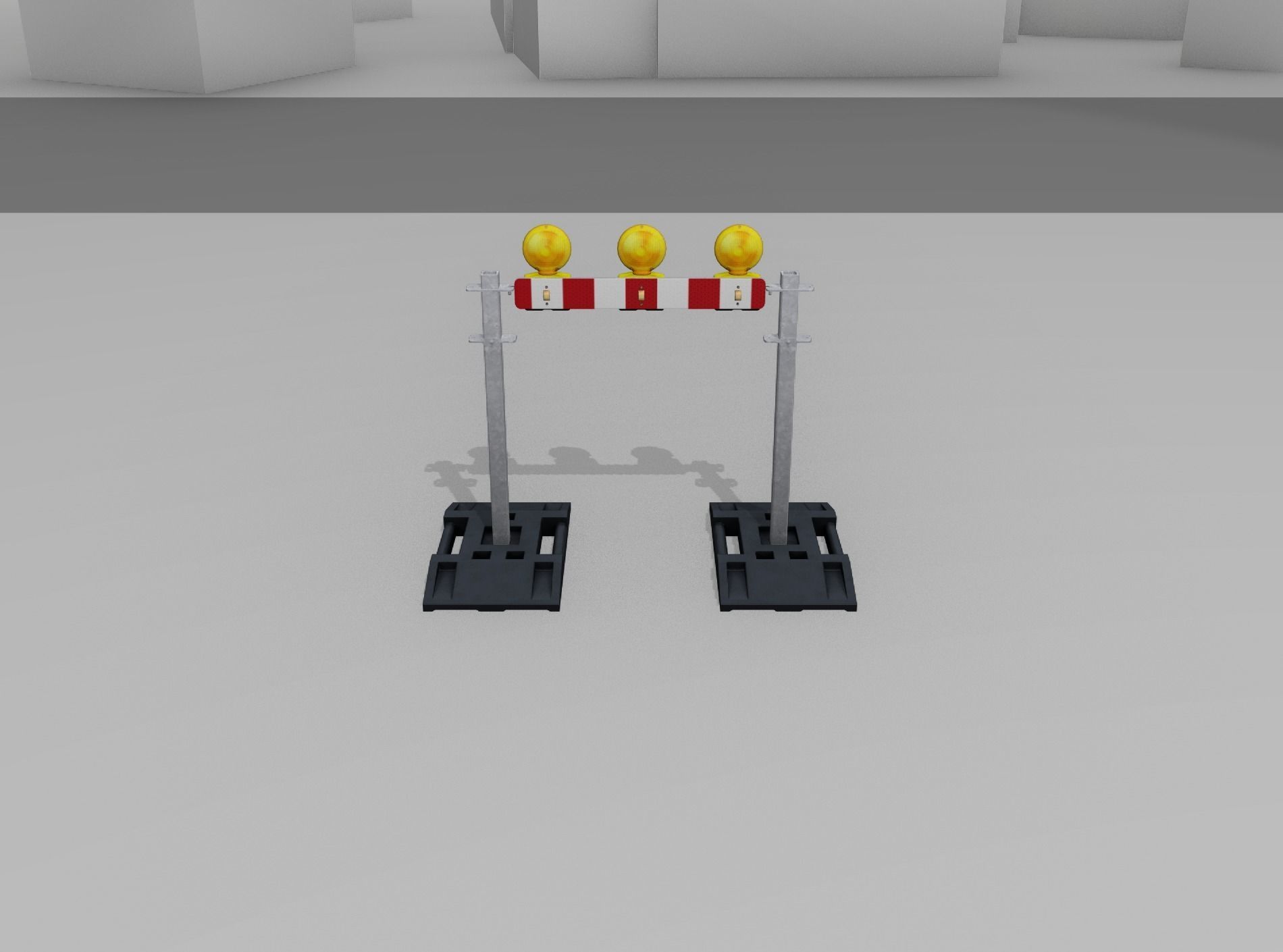 Construction Barrier 5 with warning lights 600-30 100x800mm Low-poly 3D model_3