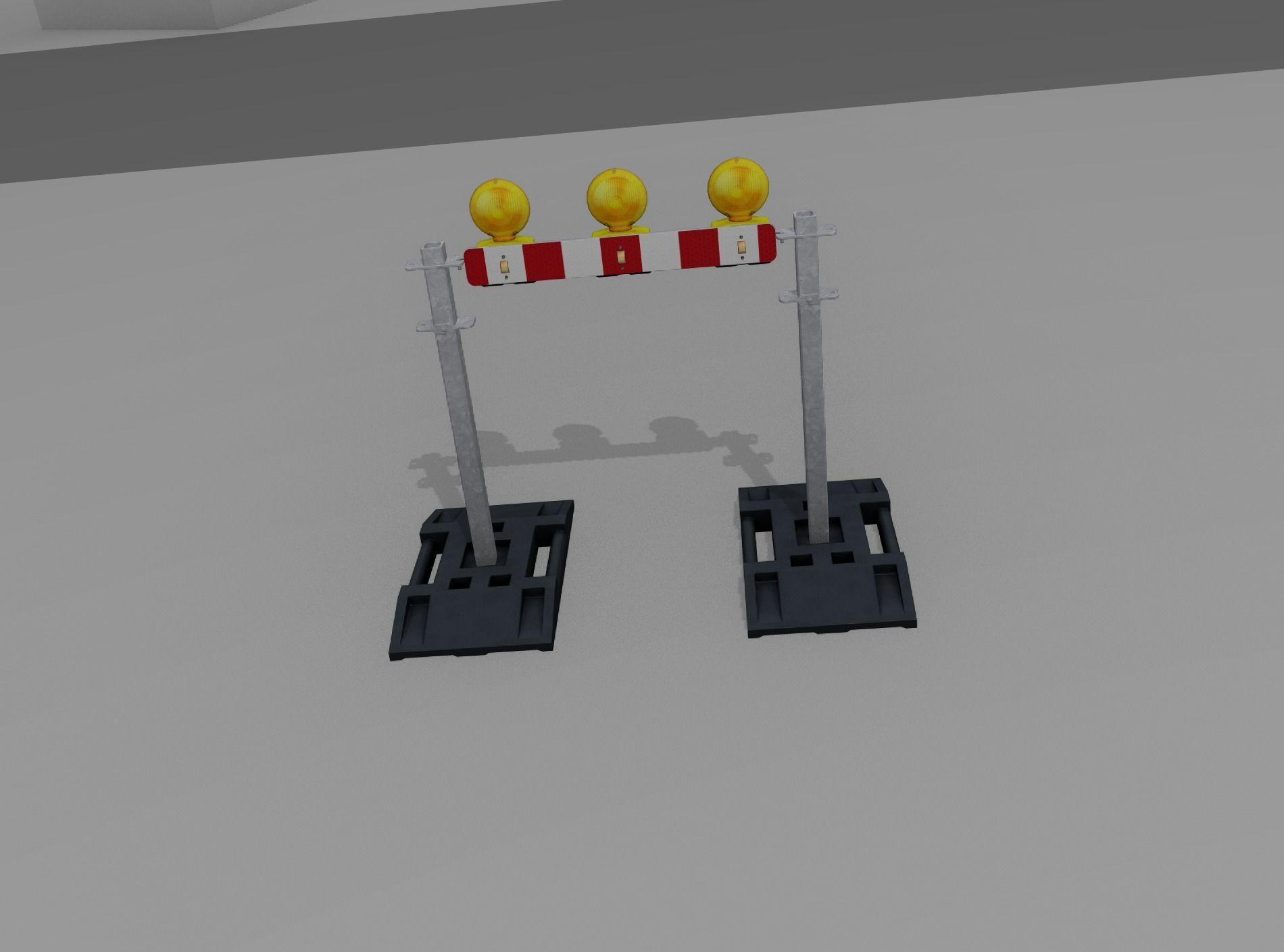 Construction Barrier 5 with warning lights 600-30 100x800mm Low-poly 3D model_47