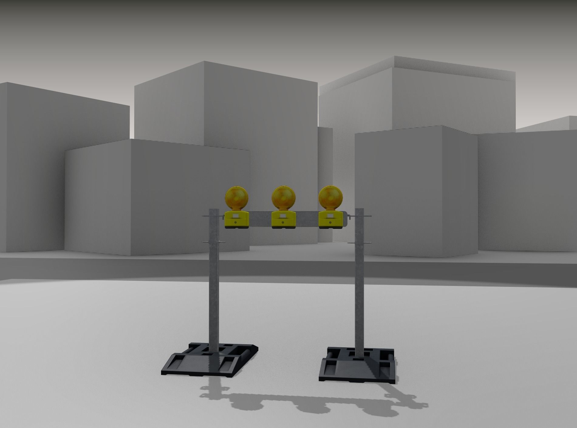 Construction Barrier 5 with warning lights 600-30 100x800mm Low-poly 3D model_27