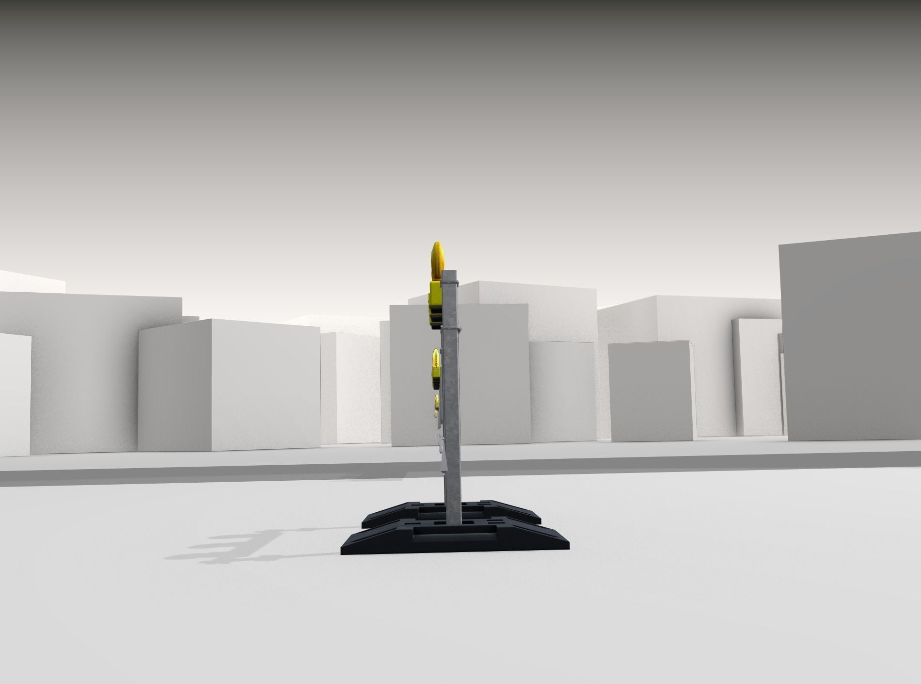 Construction Barrier 5 with warning lights 600-30 100x800mm Low-poly 3D model_35