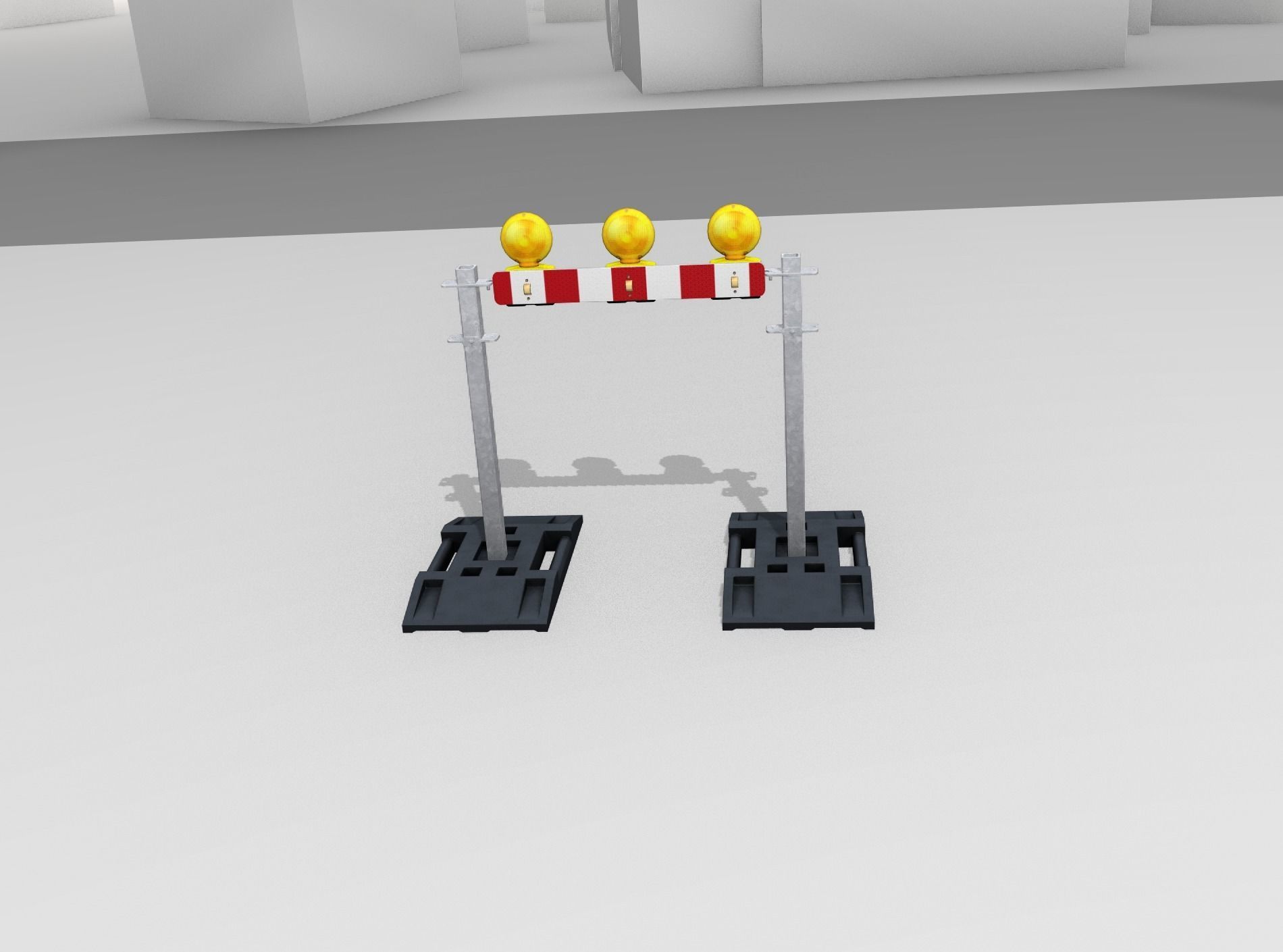 Construction Barrier 5 with warning lights 600-30 100x800mm Low-poly 3D model_49