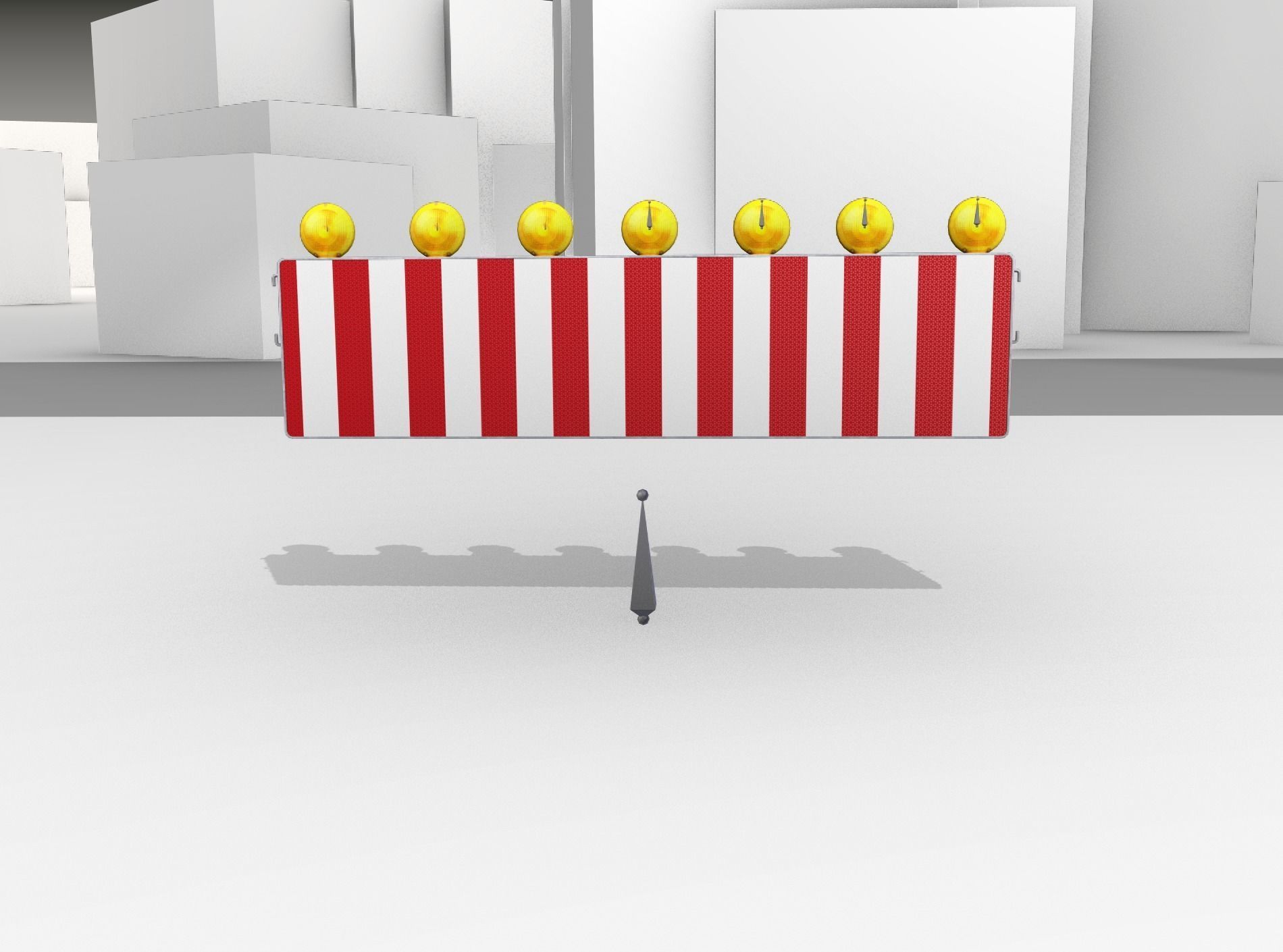 Construction Barrier 6 with animated lights 600-38 500x2000mm Low-poly 3D model_3