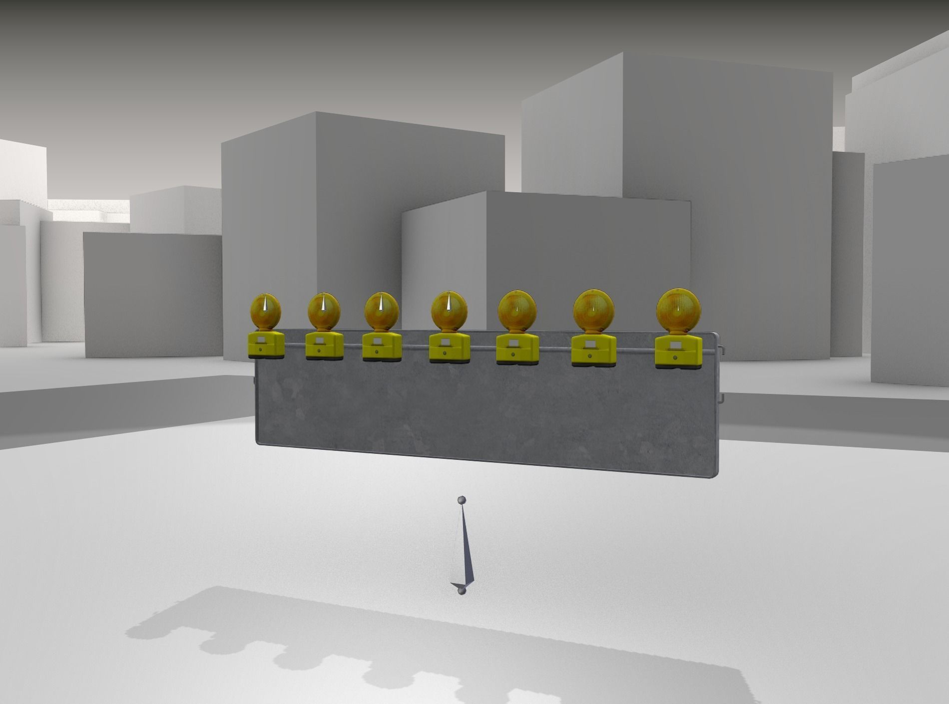 Construction Barrier 6 with animated lights 600-38 500x2000mm Low-poly 3D model_29