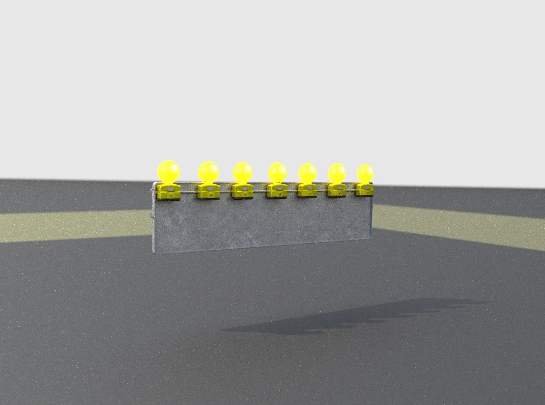 Construction Barrier 6 with animated lights 600-38 500x2000mm Low-poly 3D model_22