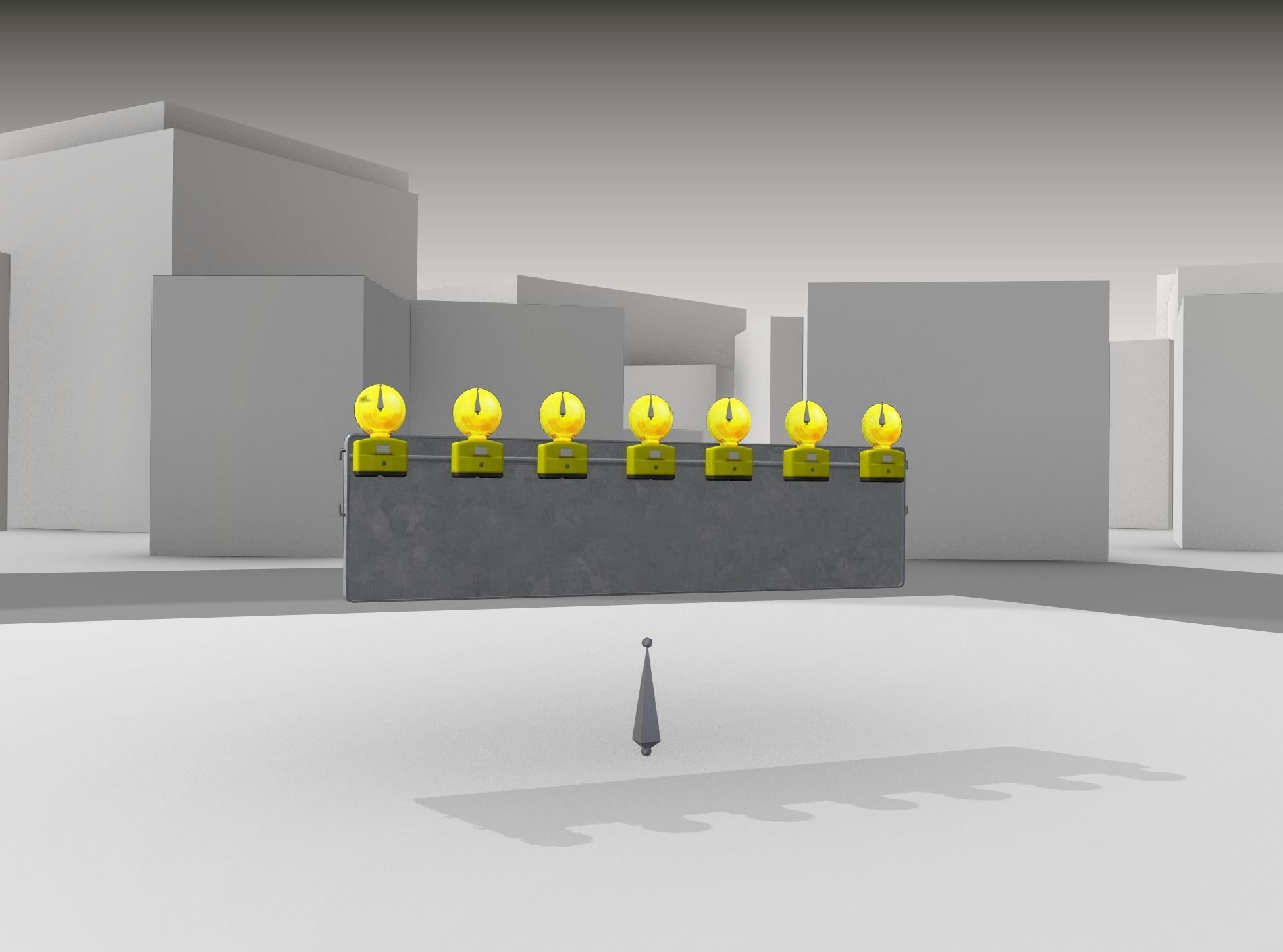 Construction Barrier 6 with animated lights 600-38 500x2000mm Low-poly 3D model_23