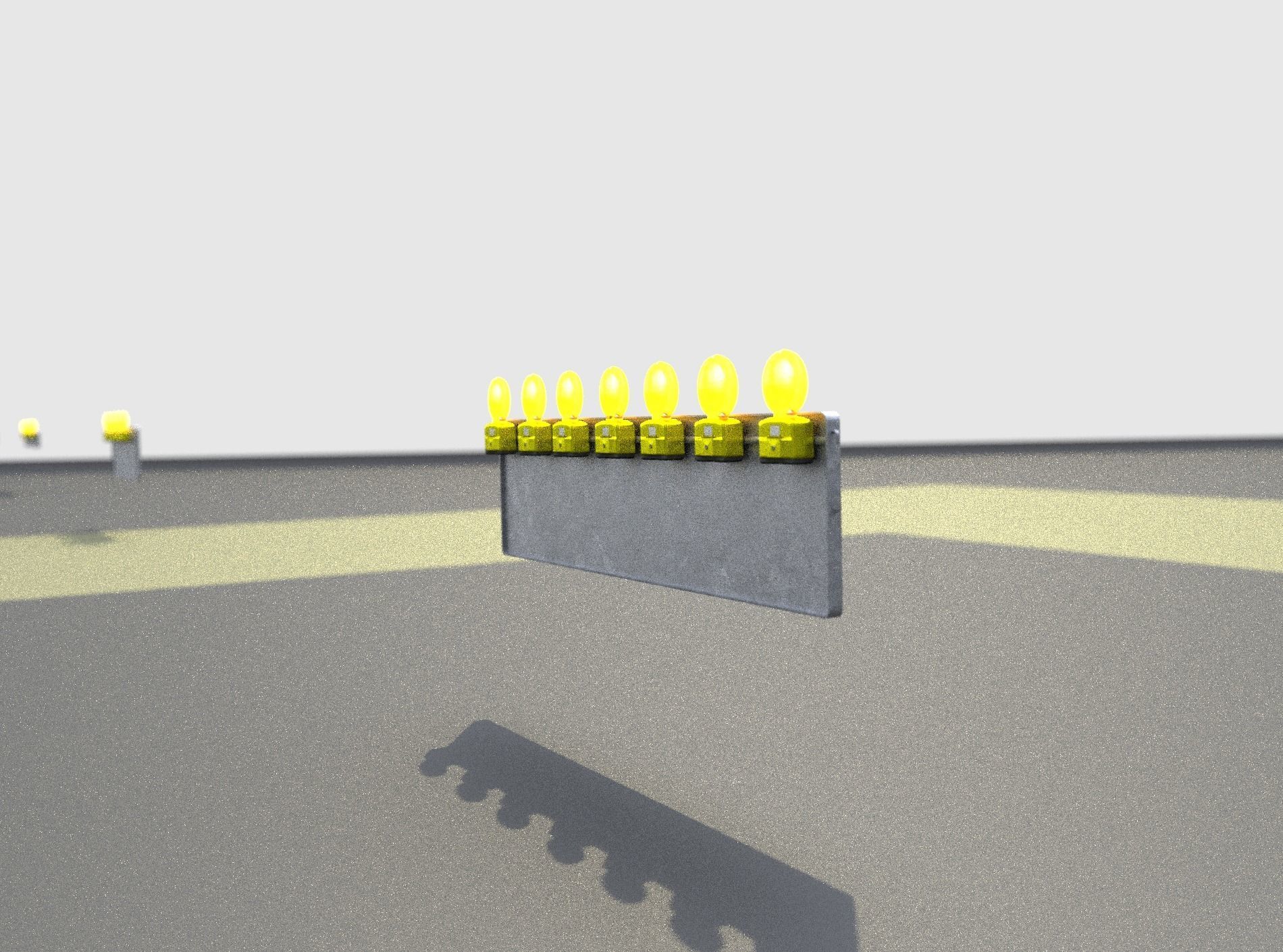 Construction Barrier 6 with animated lights 600-38 500x2000mm Low-poly 3D model_32