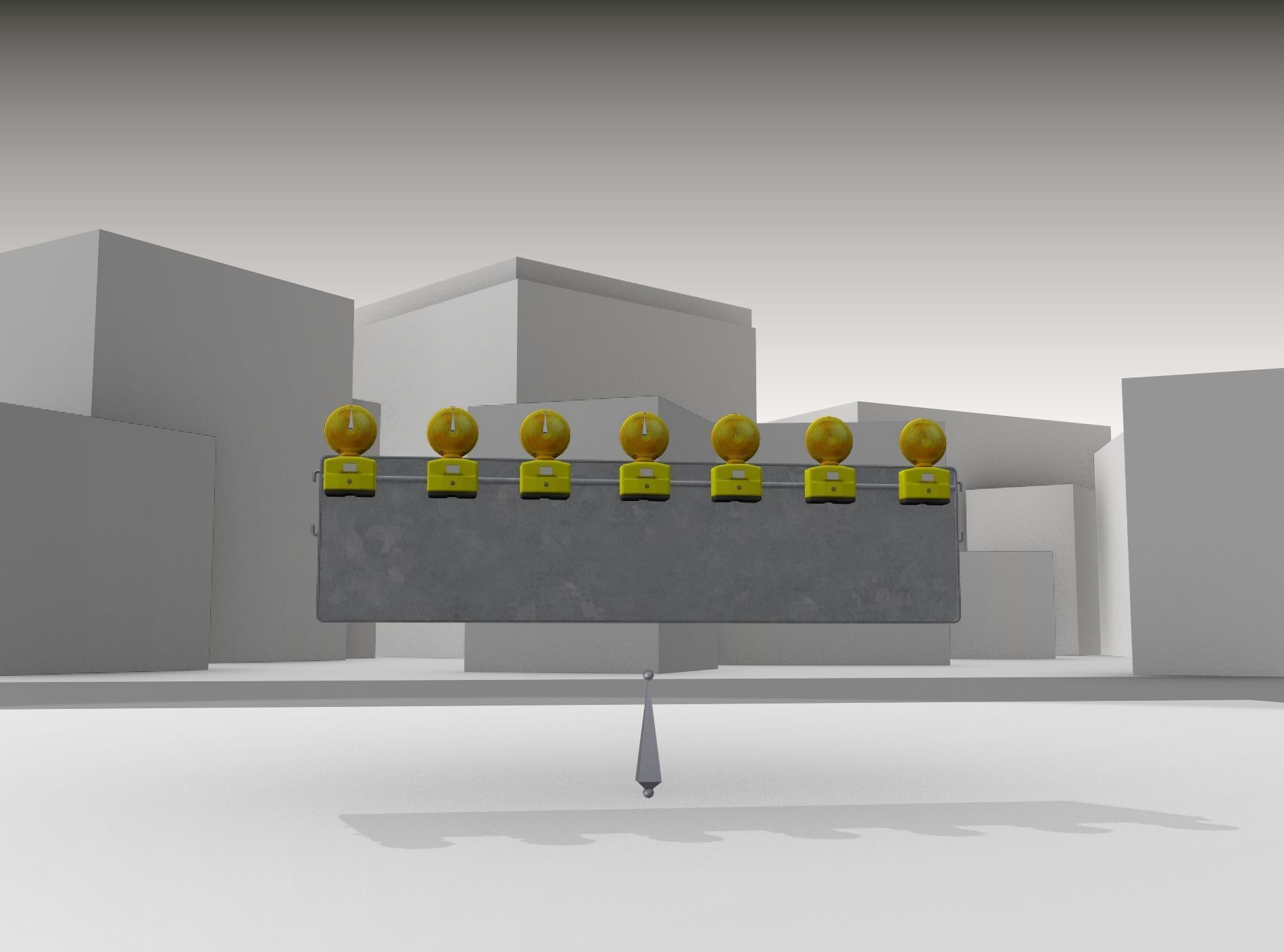 Construction Barrier 6 with animated lights 600-38 500x2000mm Low-poly 3D model_25