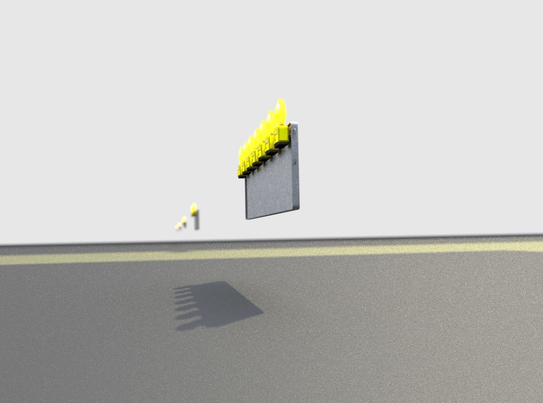 Construction Barrier 6 with animated lights 600-38 500x2000mm Low-poly 3D model_34