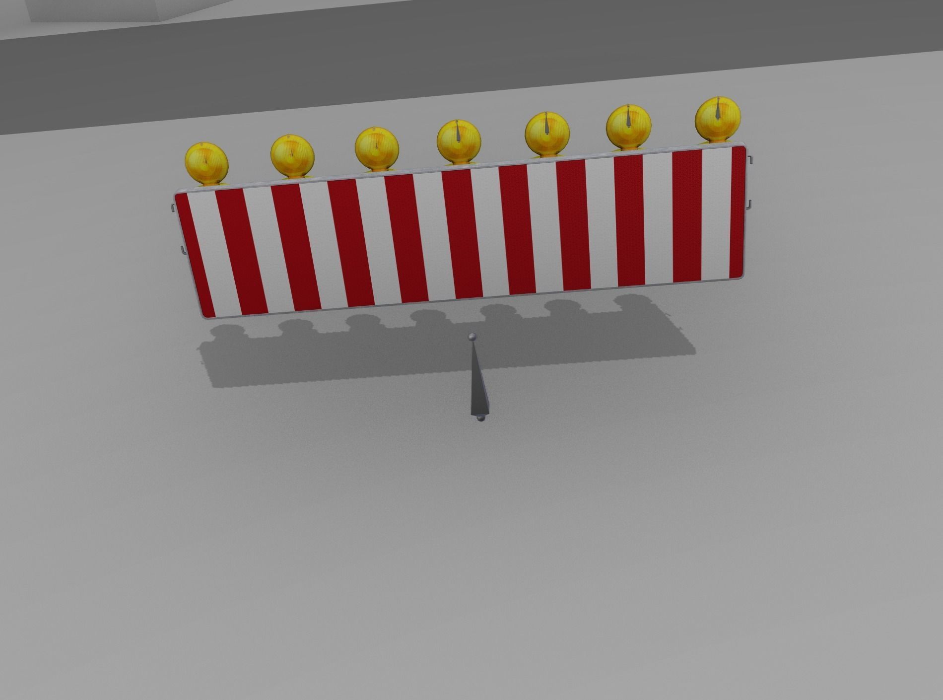 Construction Barrier 6 with animated lights 600-38 500x2000mm Low-poly 3D model_47