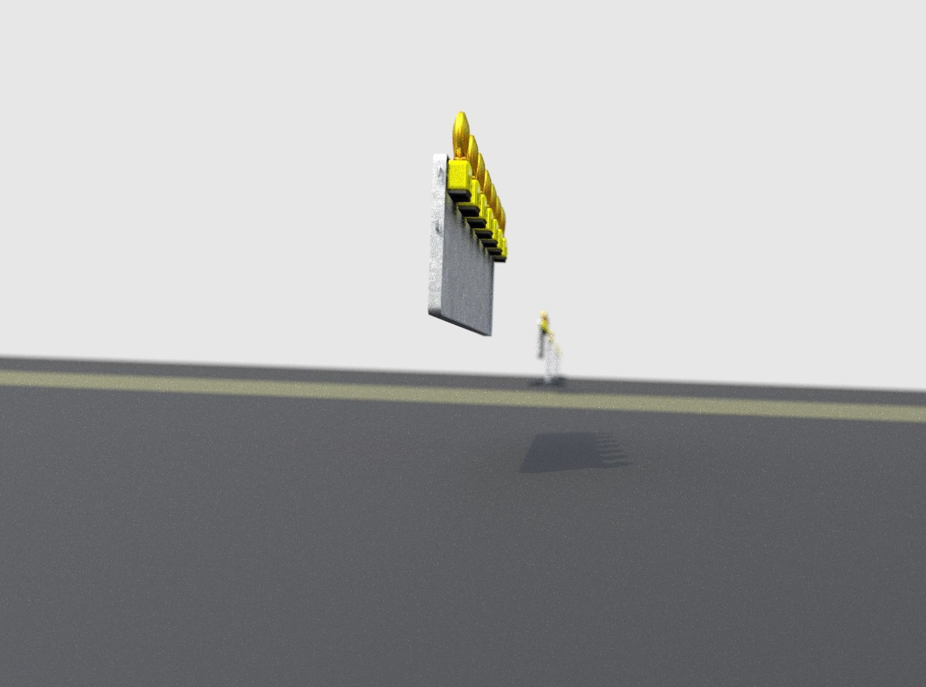Construction Barrier 6 with animated lights 600-38 500x2000mm Low-poly 3D model_14