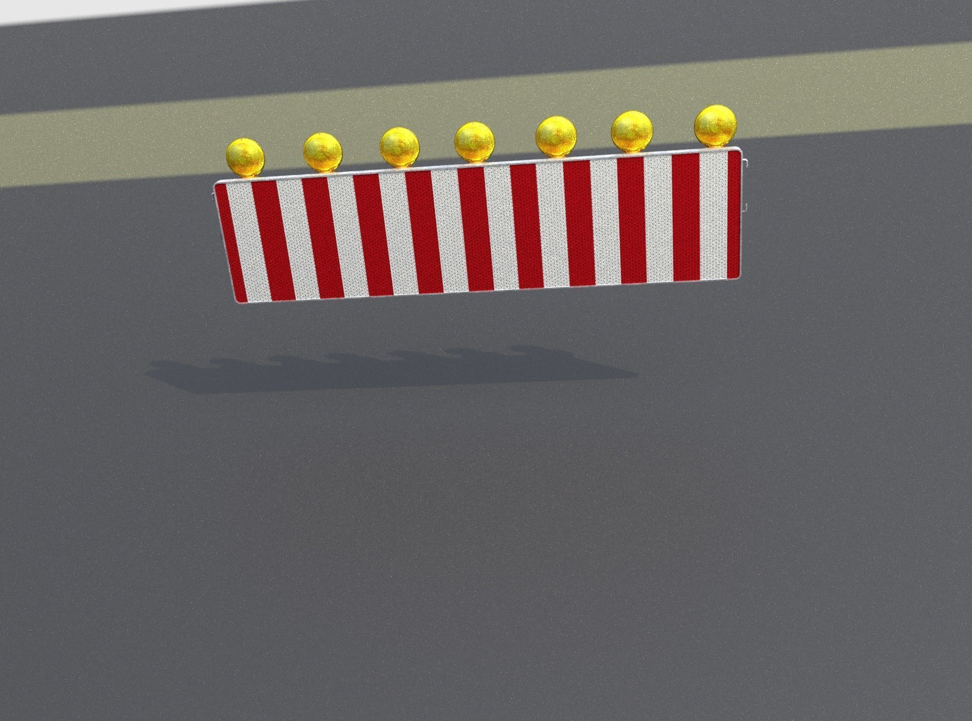 Construction Barrier 6 with animated lights 600-38 500x2000mm Low-poly 3D model_48