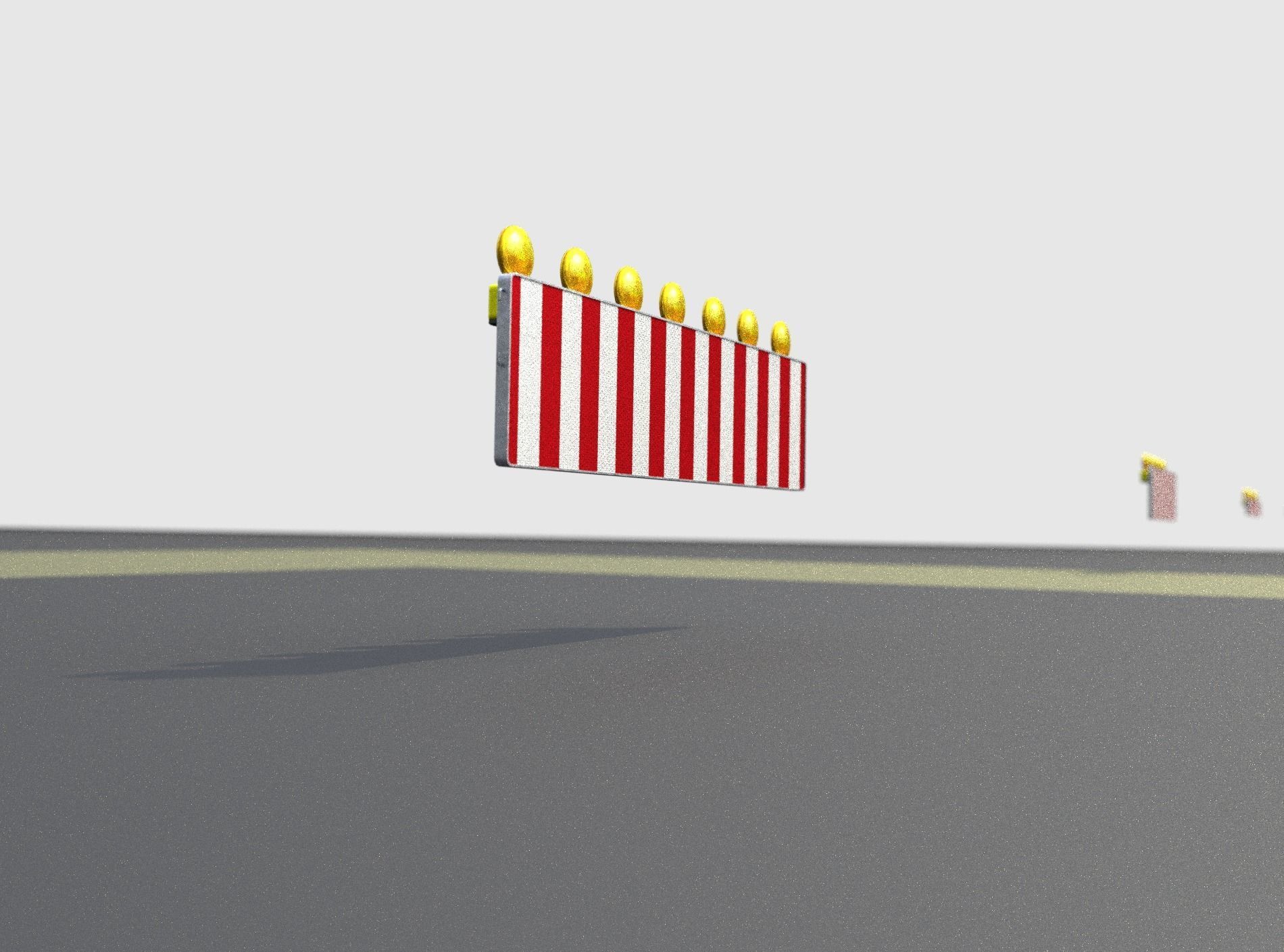 Construction Barrier 6 with animated lights 600-38 500x2000mm Low-poly 3D model_40