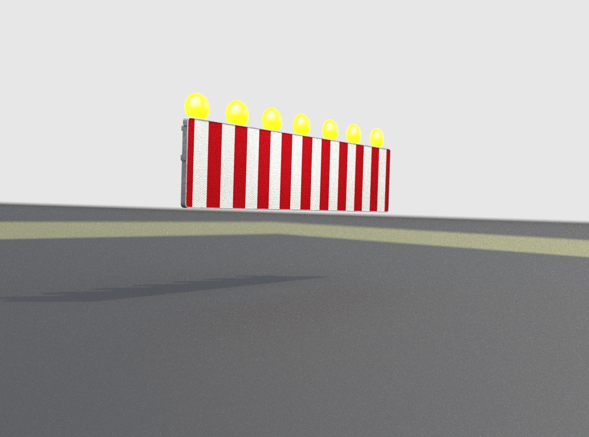 Construction Barrier 6 with animated lights 600-38 500x2000mm Low-poly 3D model_42