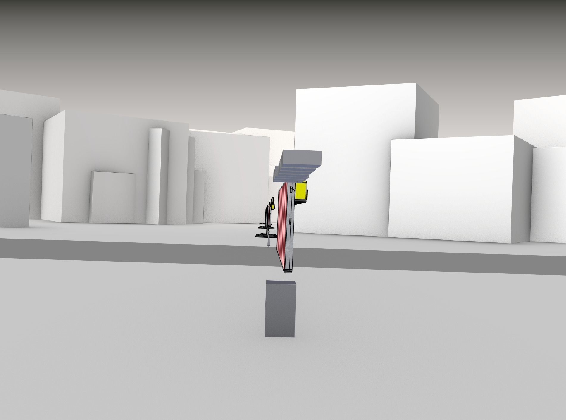 Construction Barrier 6 with animated lights 600-38 500x2000mm Low-poly 3D model_13