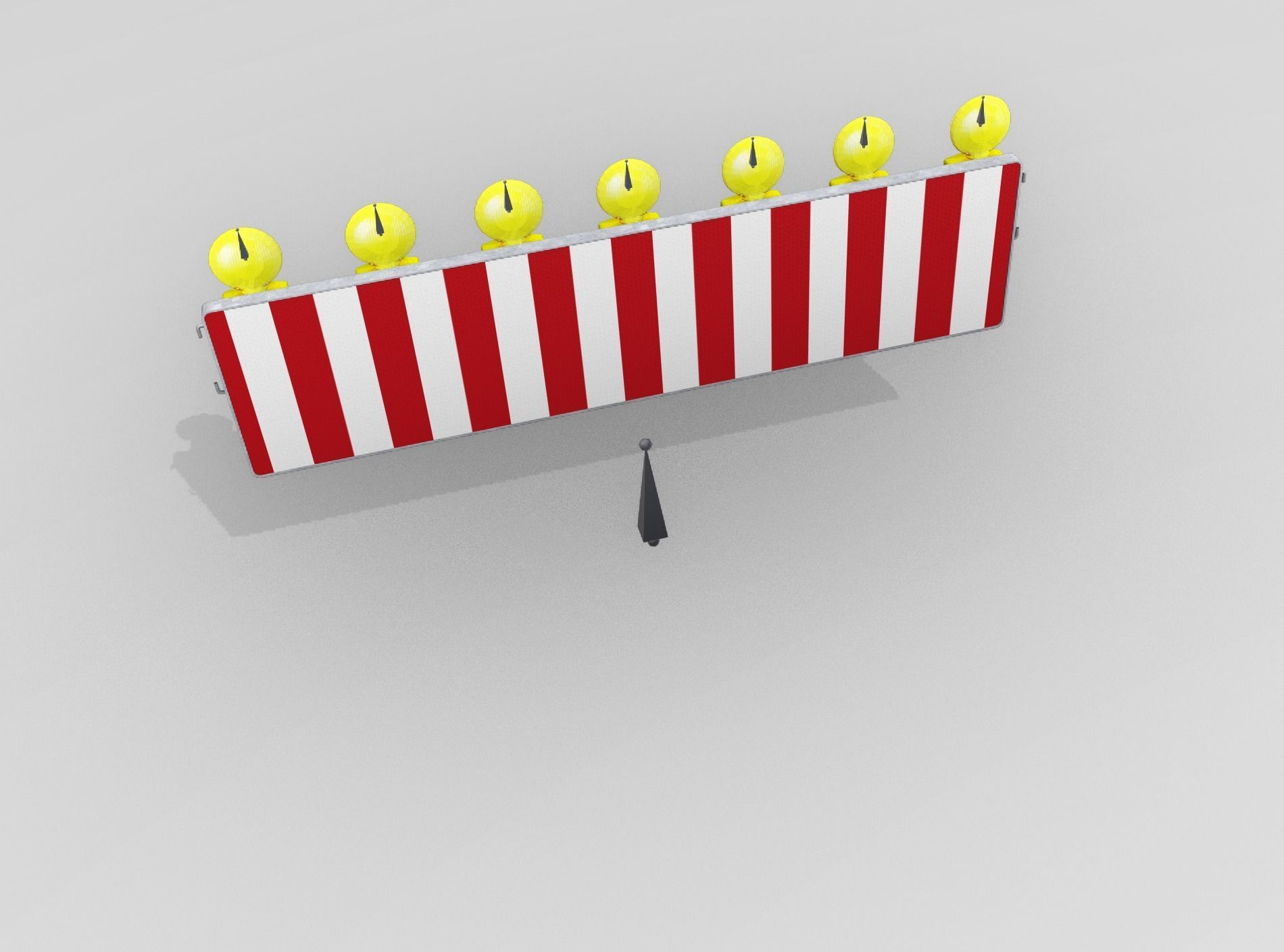 Construction Barrier 6 with animated lights 600-38 500x2000mm Low-poly 3D model_45