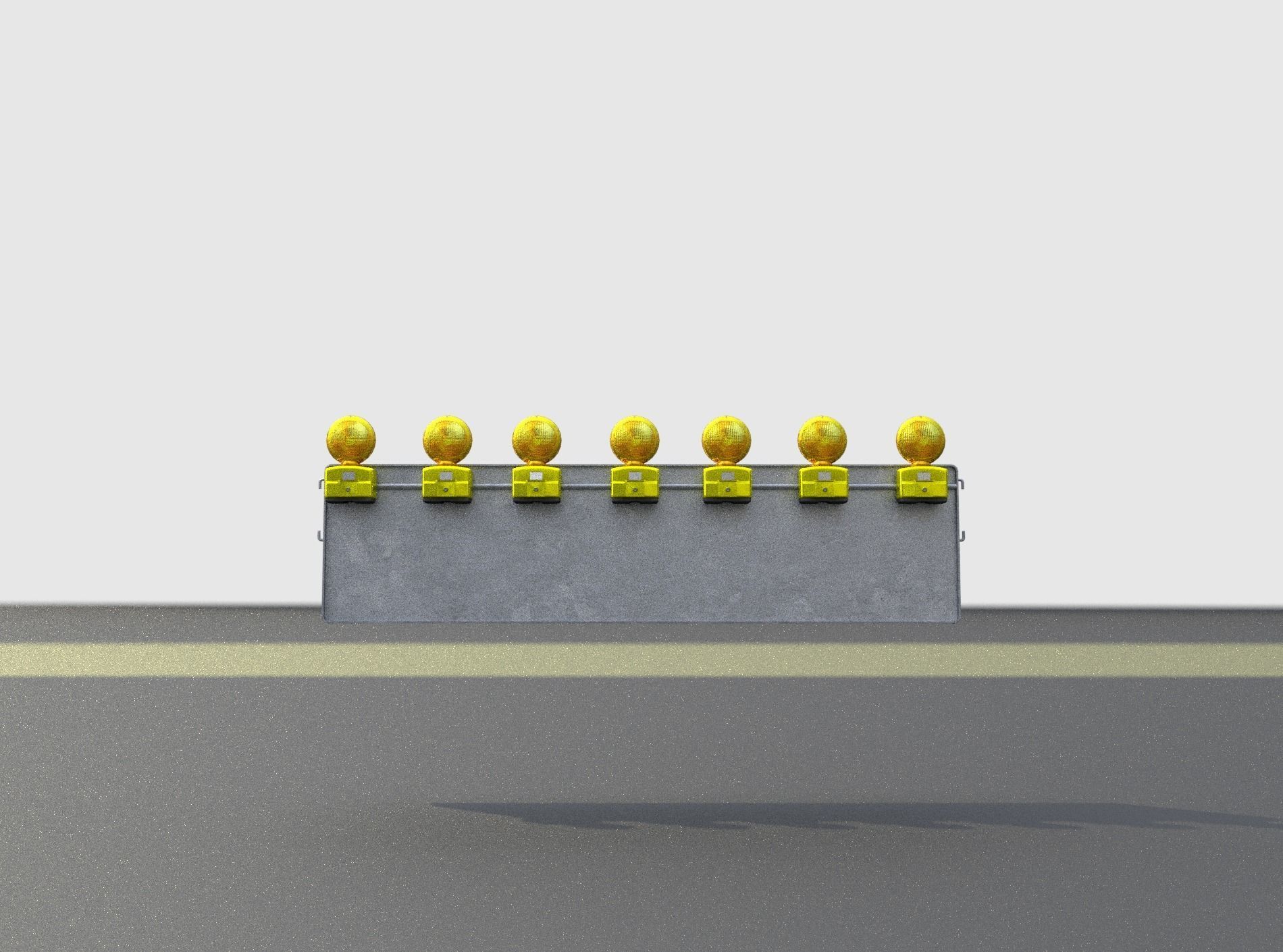 Construction Barrier 6 with animated lights 600-38 500x2000mm Low-poly 3D model_26