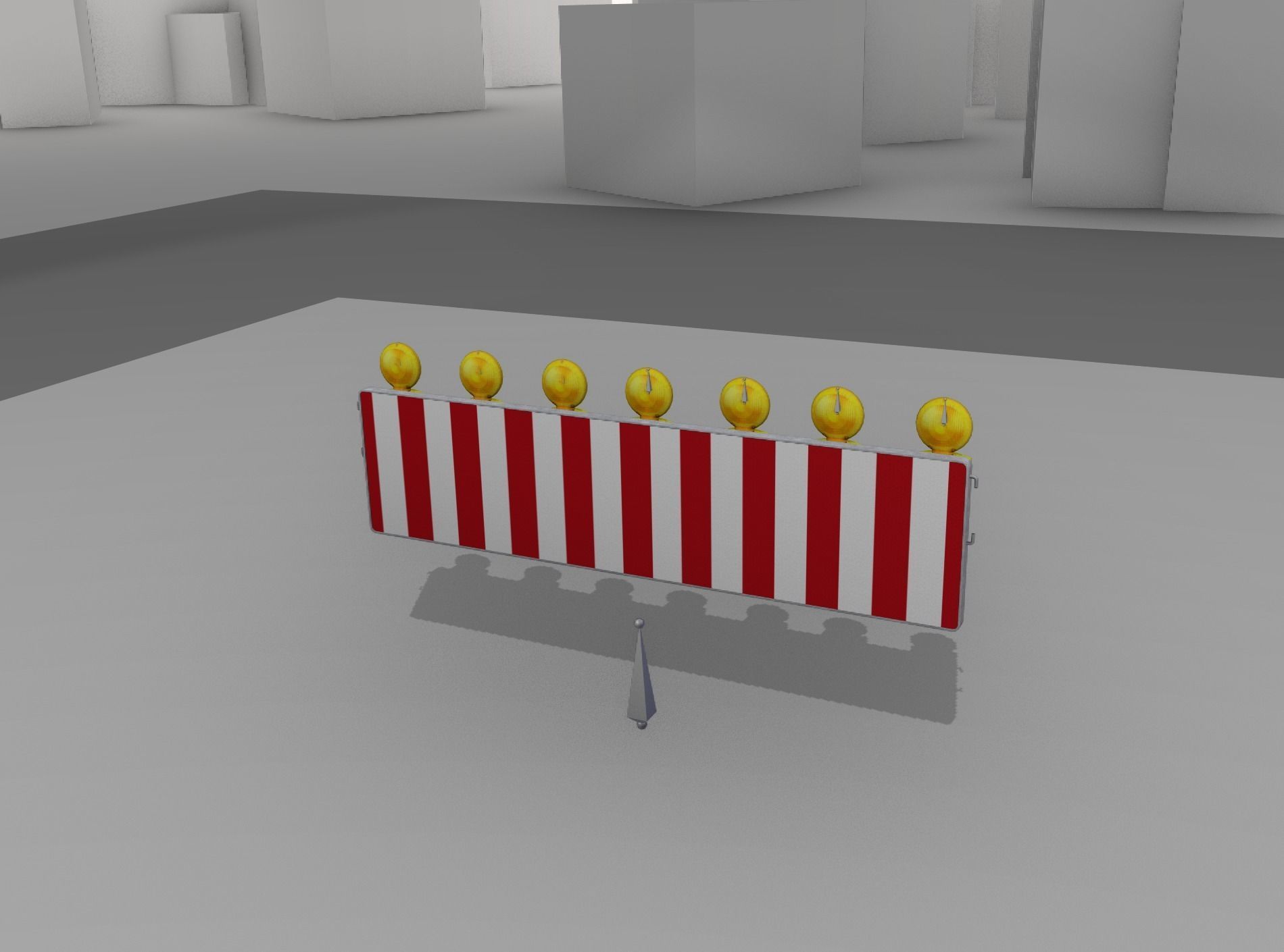 Construction Barrier 6 with animated lights 600-38 500x2000mm Low-poly 3D model_7
