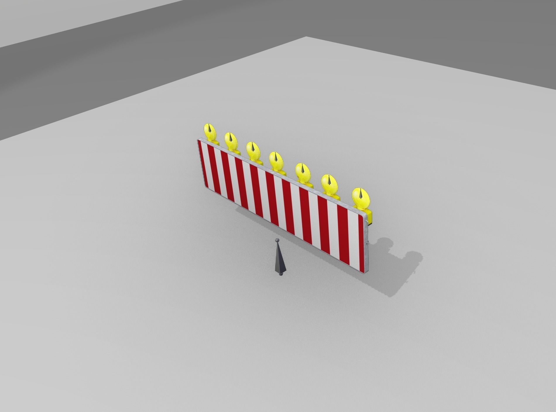 Construction Barrier 6 with animated lights 600-38 500x2000mm Low-poly 3D model_9