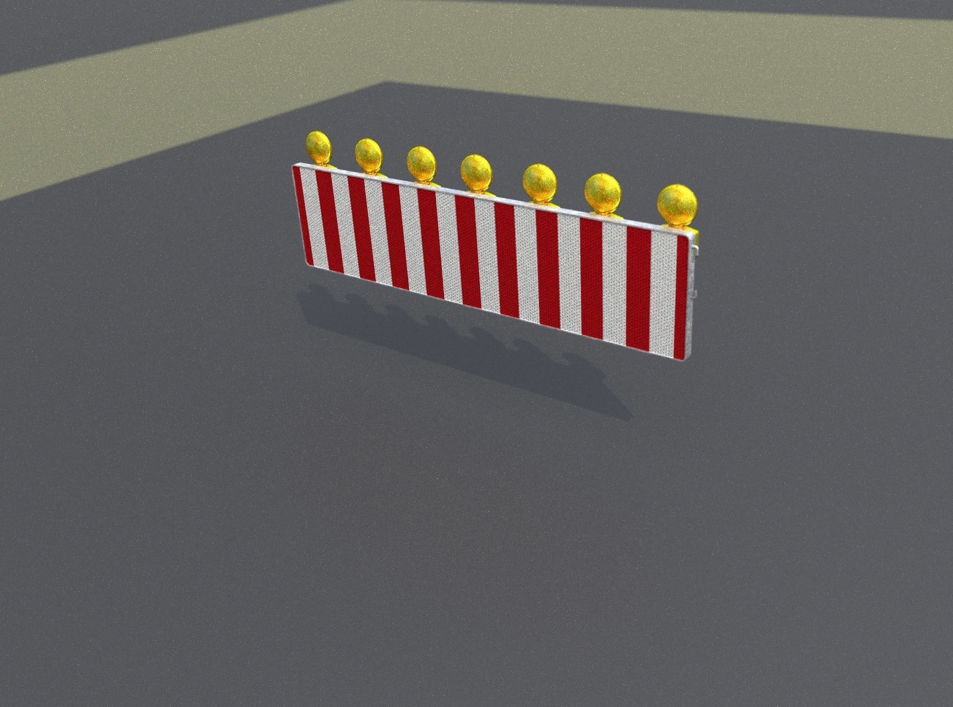 Construction Barrier 6 with animated lights 600-38 500x2000mm Low-poly 3D model_8