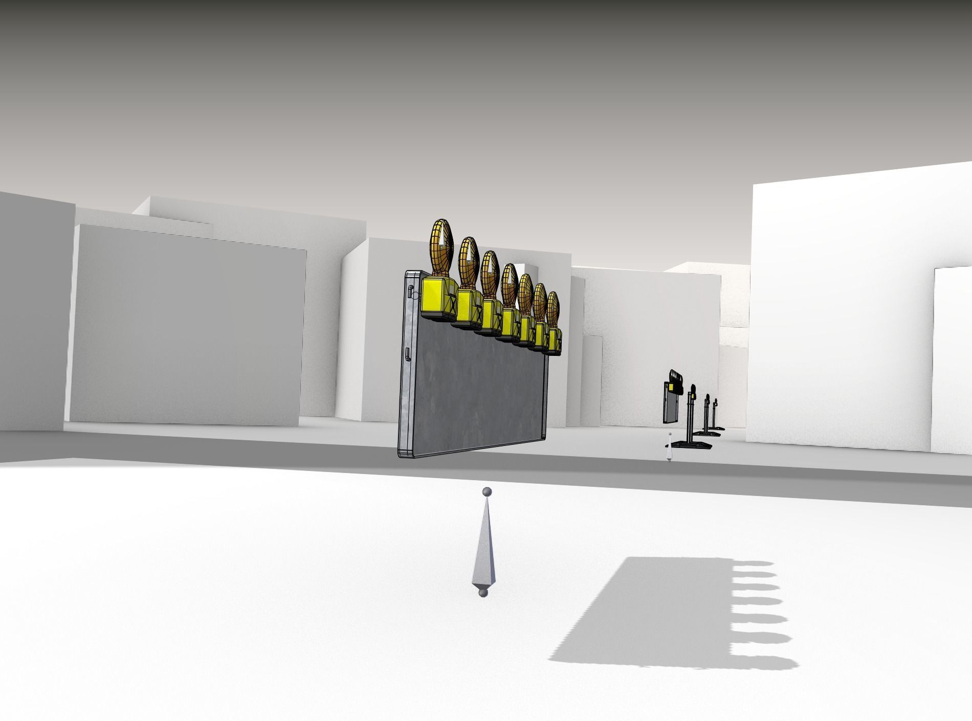 Construction Barrier 6 with animated lights 600-38 500x2000mm Low-poly 3D model_15