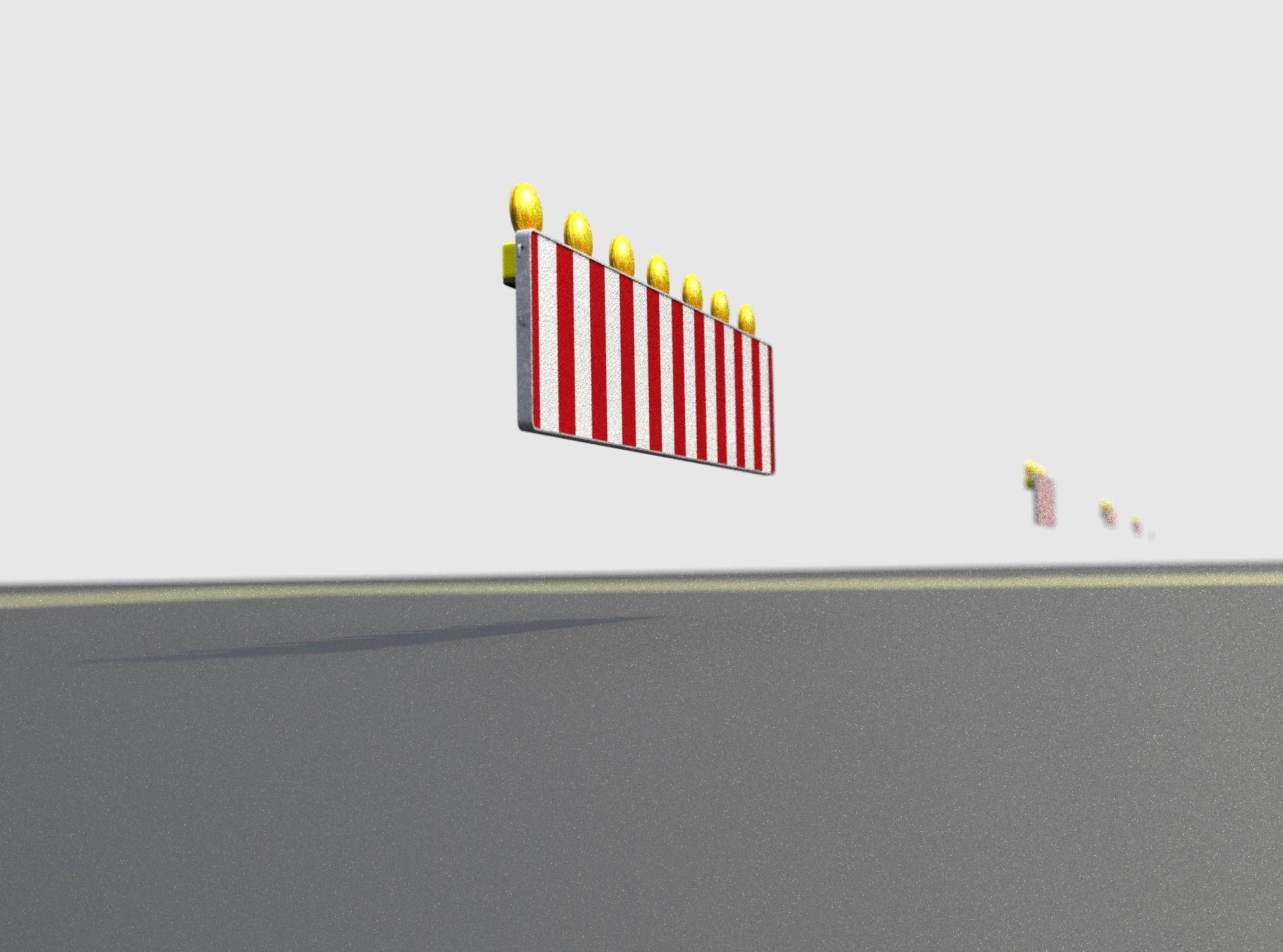 Construction Barrier 6 with animated lights 600-38 500x2000mm Low-poly 3D model_38
