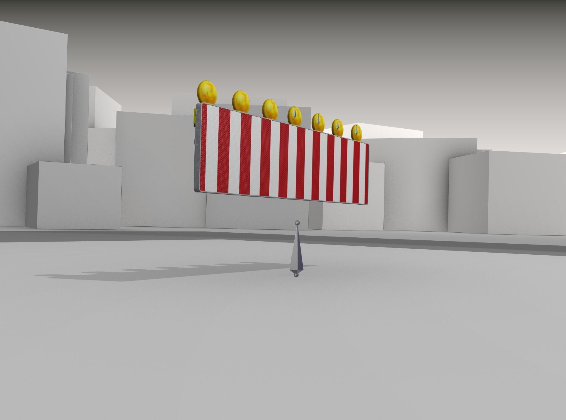 Construction Barrier 6 with animated lights 600-38 500x2000mm Low-poly 3D model_41