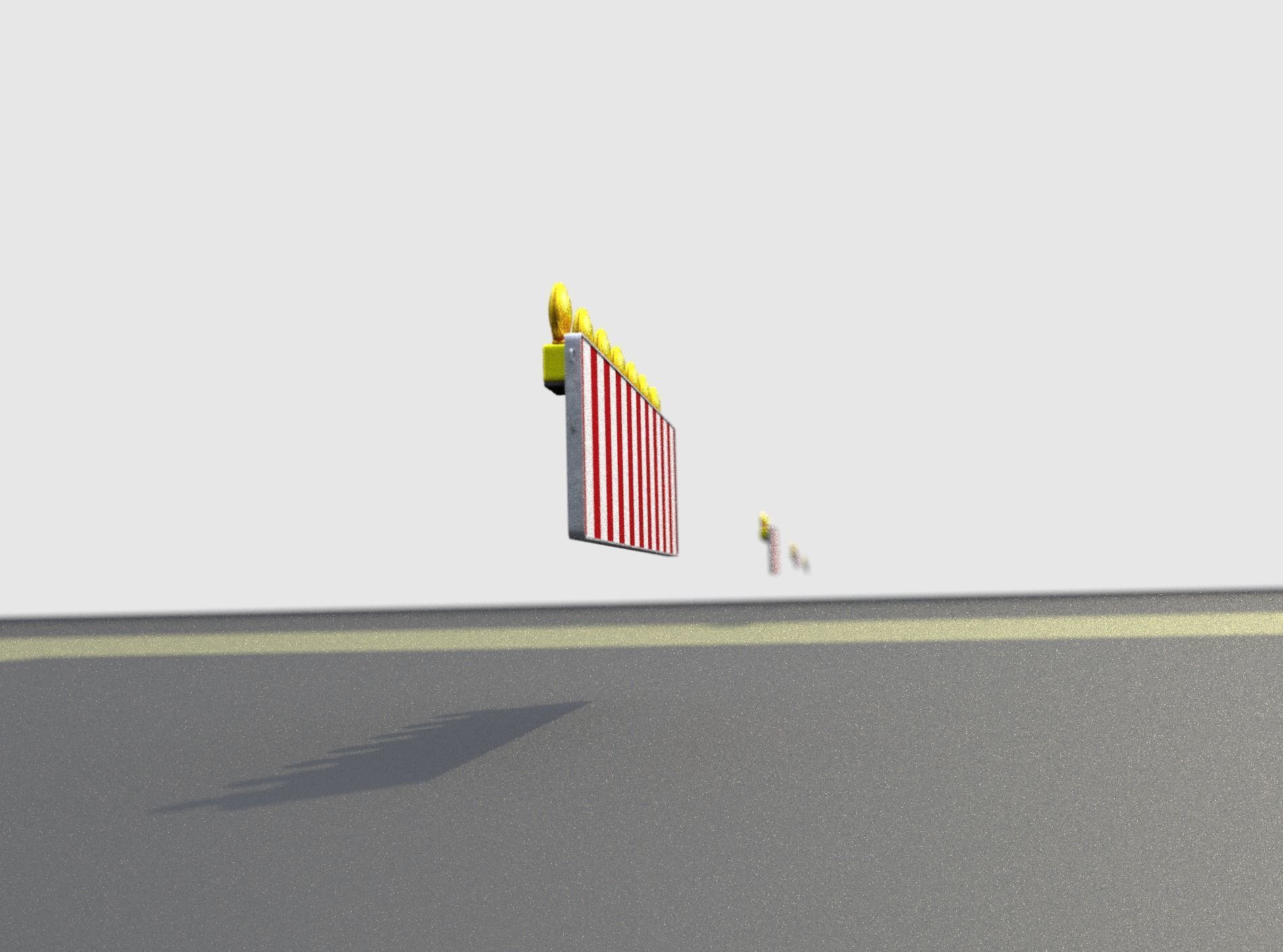 Construction Barrier 6 with animated lights 600-38 500x2000mm Low-poly 3D model_36