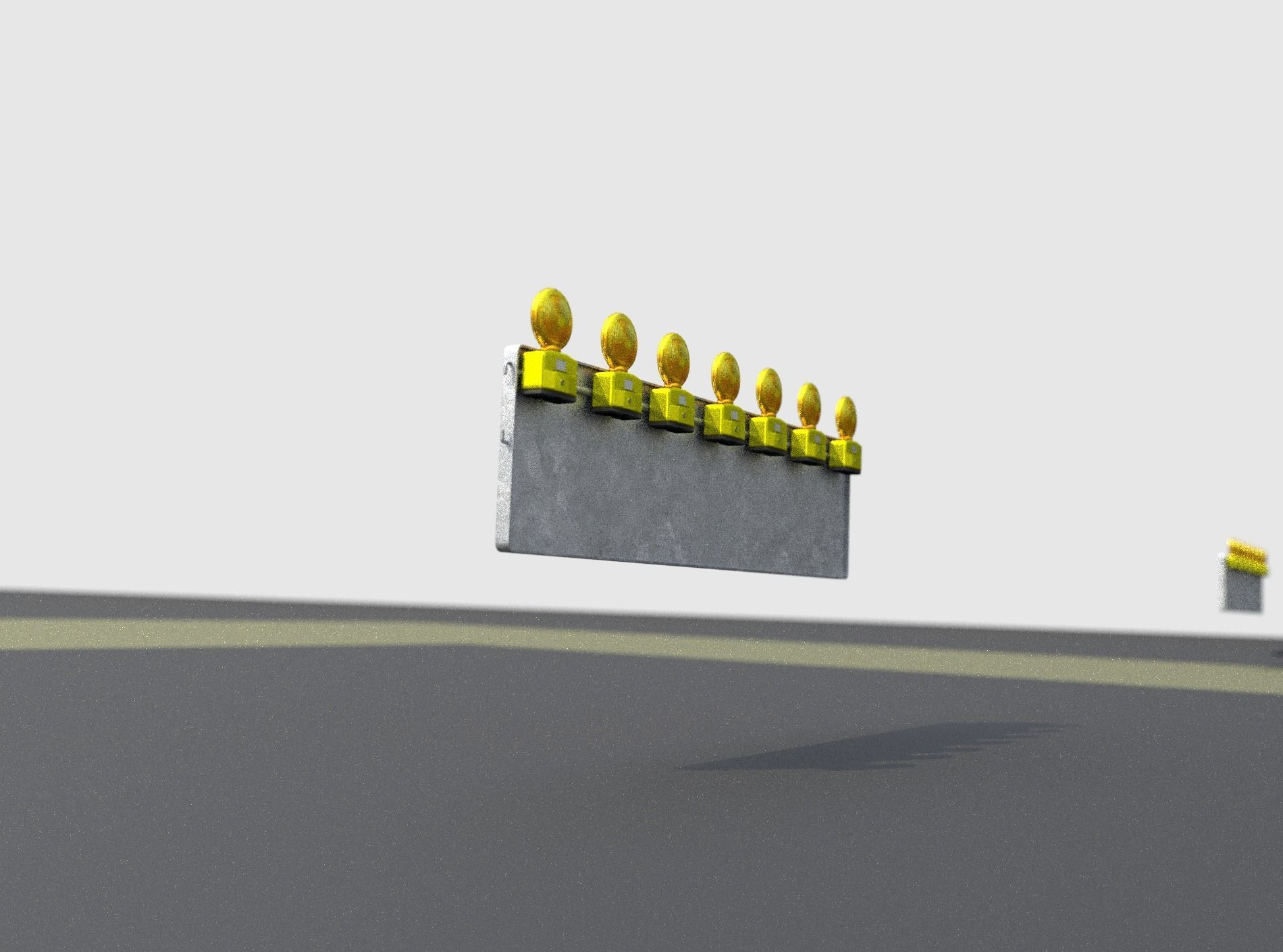 Construction Barrier 6 with animated lights 600-38 500x2000mm Low-poly 3D model_18