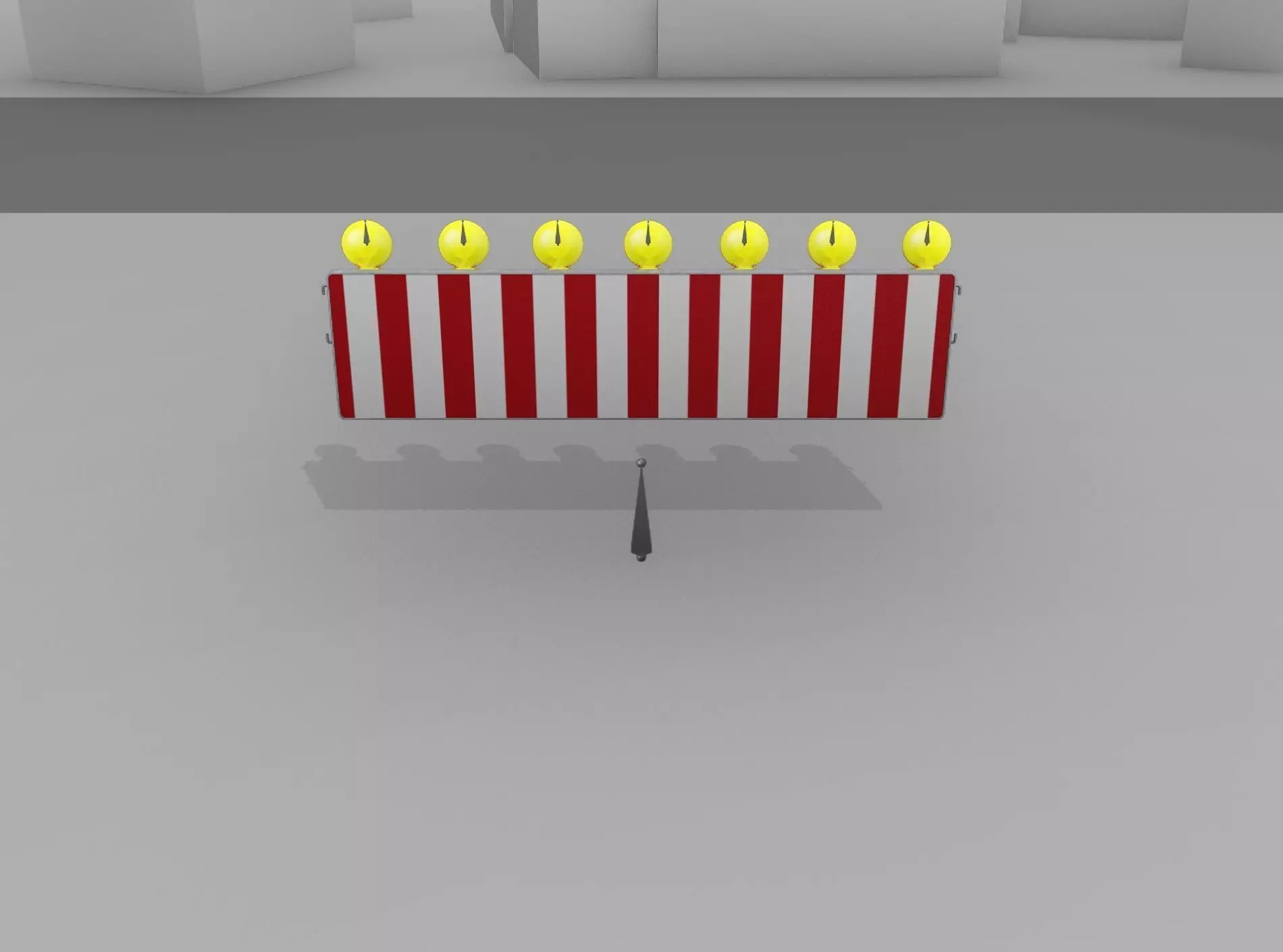 Construction Barrier 6 with animated lights 600-38 500x2000mm Low-poly 3D model_0