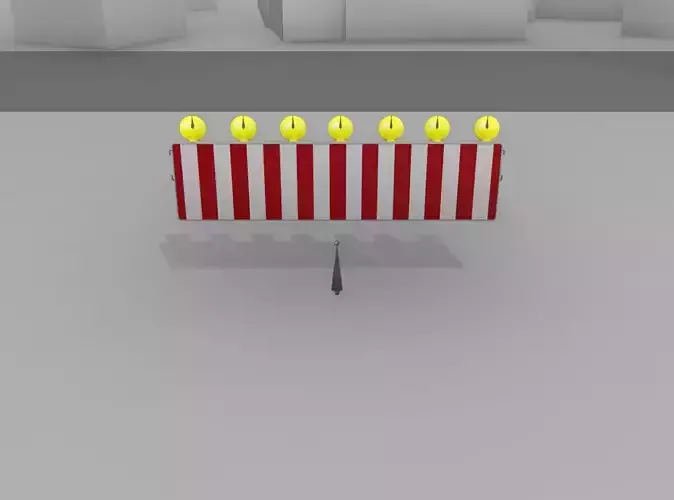 Construction Barrier 6 with animated lights 600-38 500x2000mm Low-poly 3D model