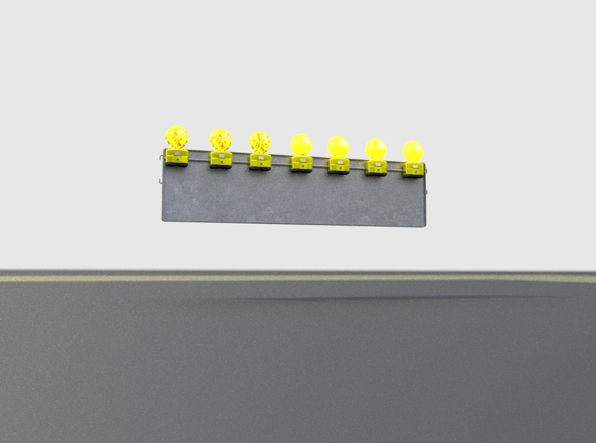 Construction Barrier 6 with animated lights 600-38 500x2000mm Low-poly 3D model_24