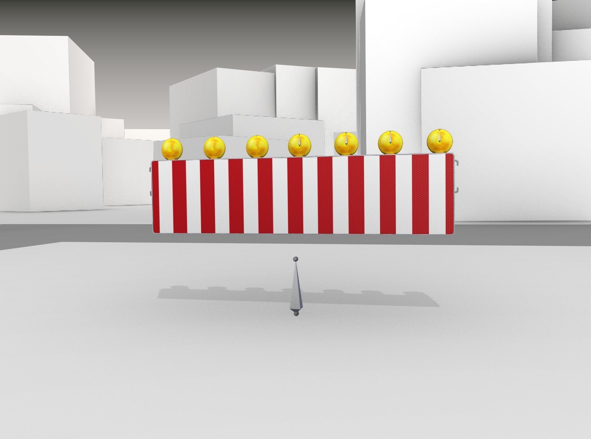 Construction Barrier 6 with animated lights 600-38 500x2000mm Low-poly 3D model_5