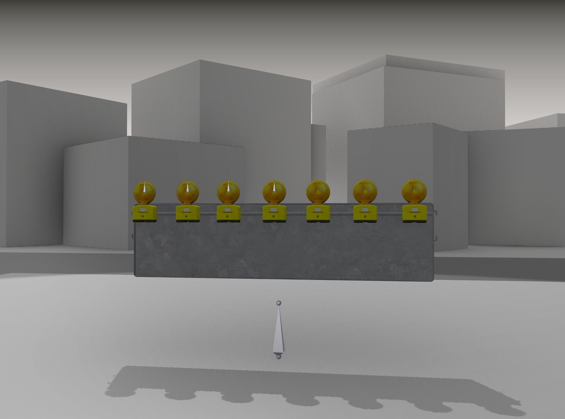 Construction Barrier 6 with animated lights 600-38 500x2000mm Low-poly 3D model_27