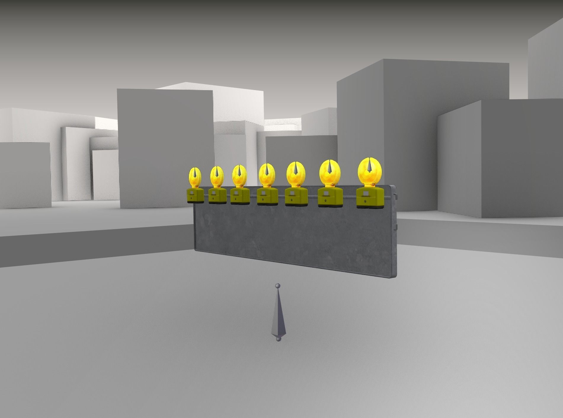 Construction Barrier 6 with animated lights 600-38 500x2000mm Low-poly 3D model_31