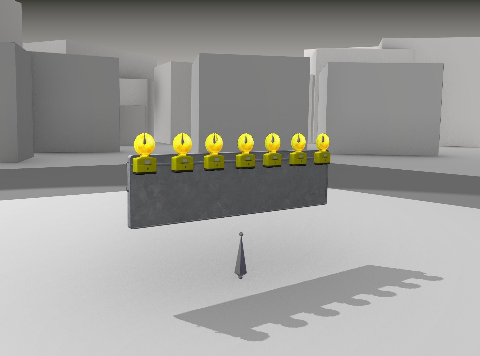 Construction Barrier 6 with animated lights 600-38 500x2000mm Low-poly 3D model_21