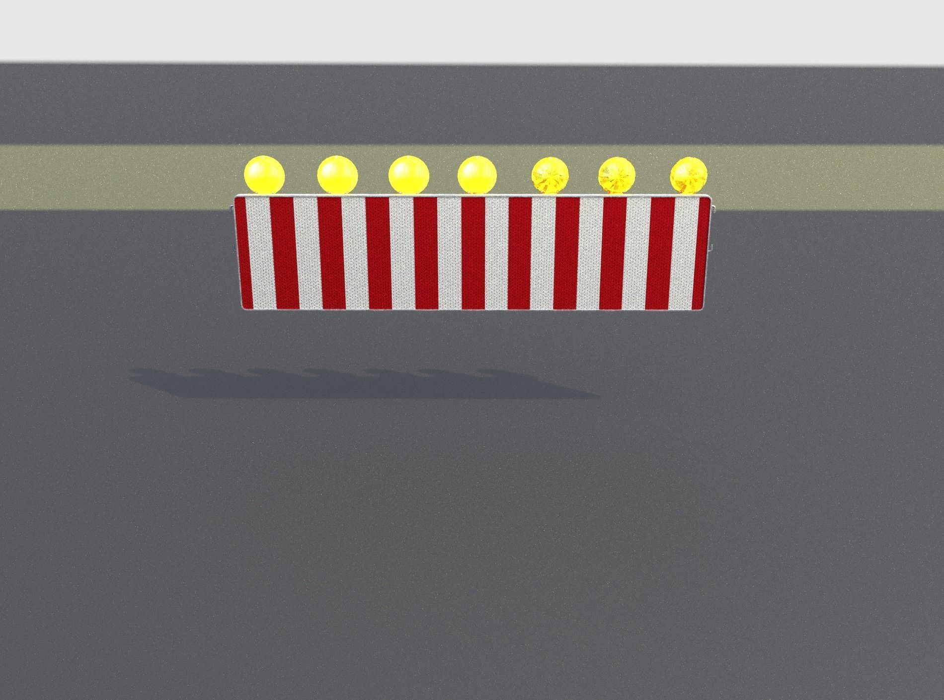 Construction Barrier 6 with animated lights 600-38 500x2000mm Low-poly 3D model_2