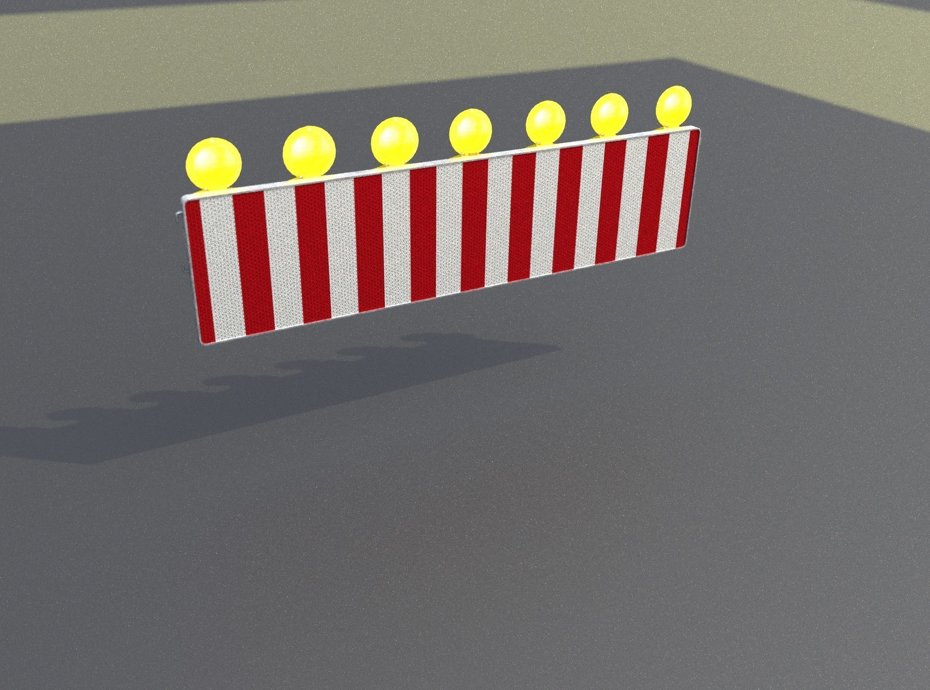 Construction Barrier 6 with animated lights 600-38 500x2000mm Low-poly 3D model_44