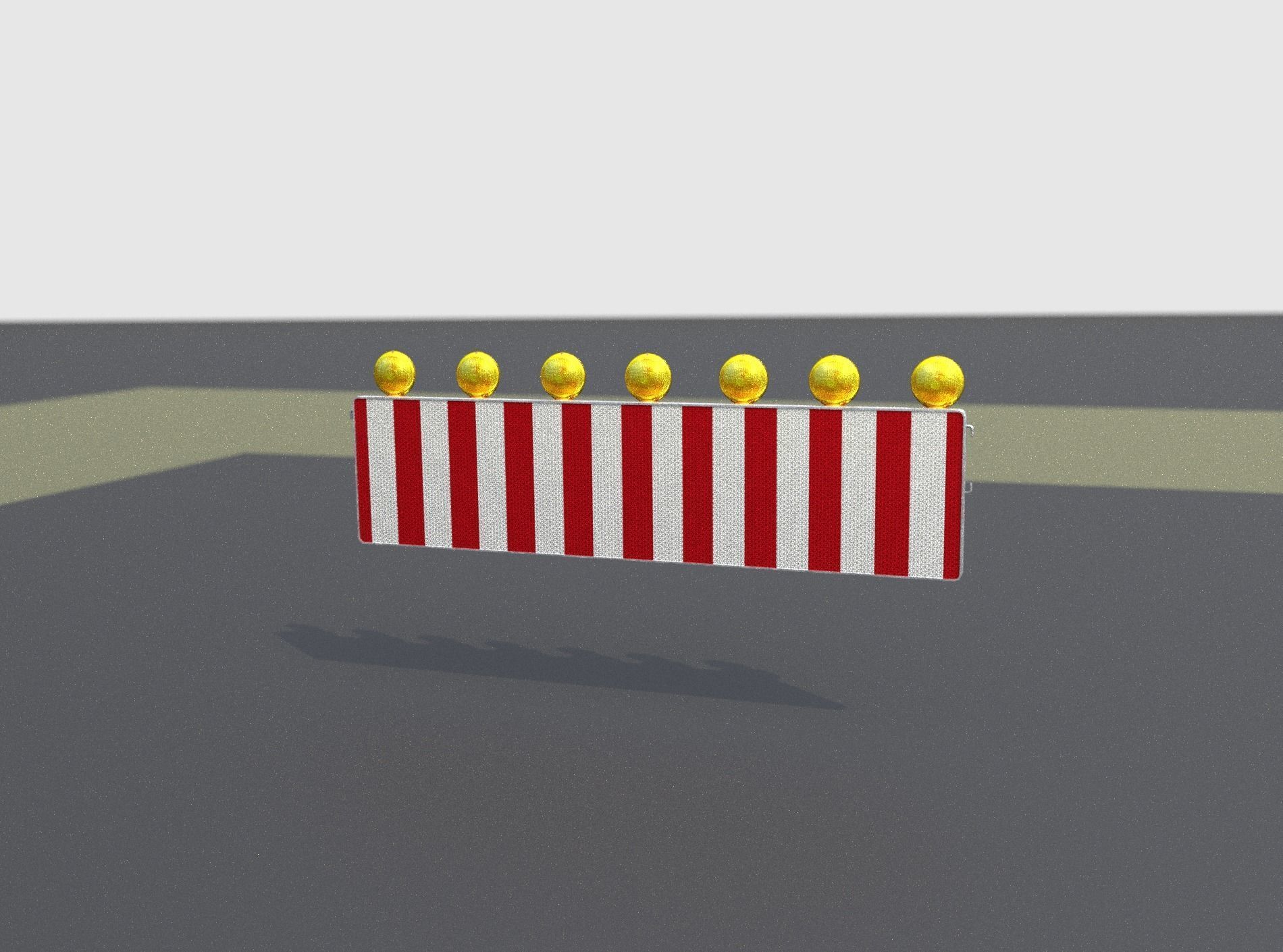 Construction Barrier 6 with animated lights 600-38 500x2000mm Low-poly 3D model_6