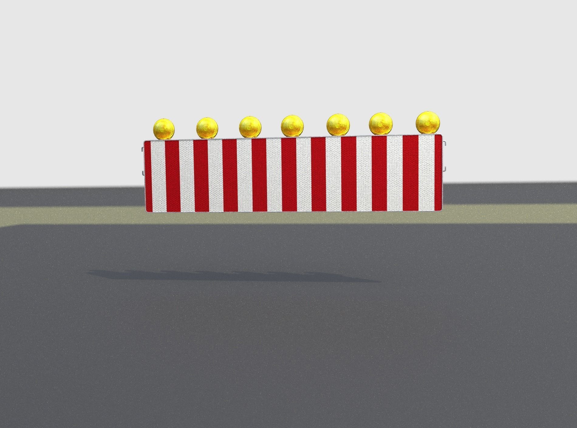 Construction Barrier 6 with animated lights 600-38 500x2000mm Low-poly 3D model_4
