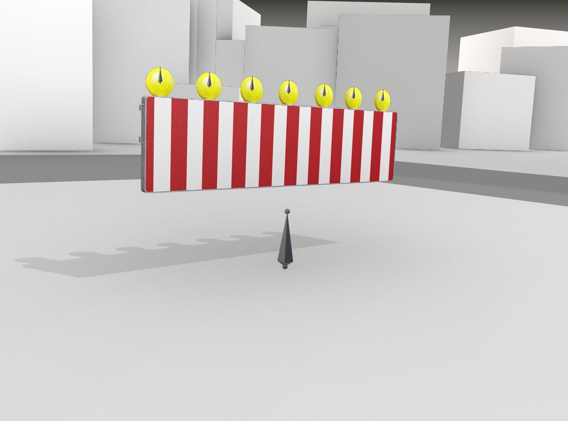 Construction Barrier 6 with animated lights 600-38 500x2000mm Low-poly 3D model_43