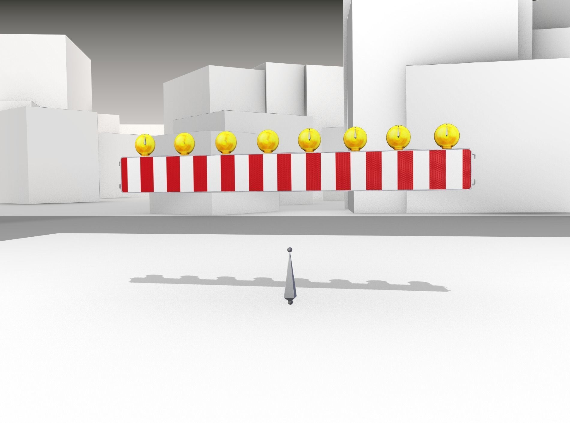 Construction Barrier 6 with animated lights 600-36 250x2400mm Low-poly 3D model_5