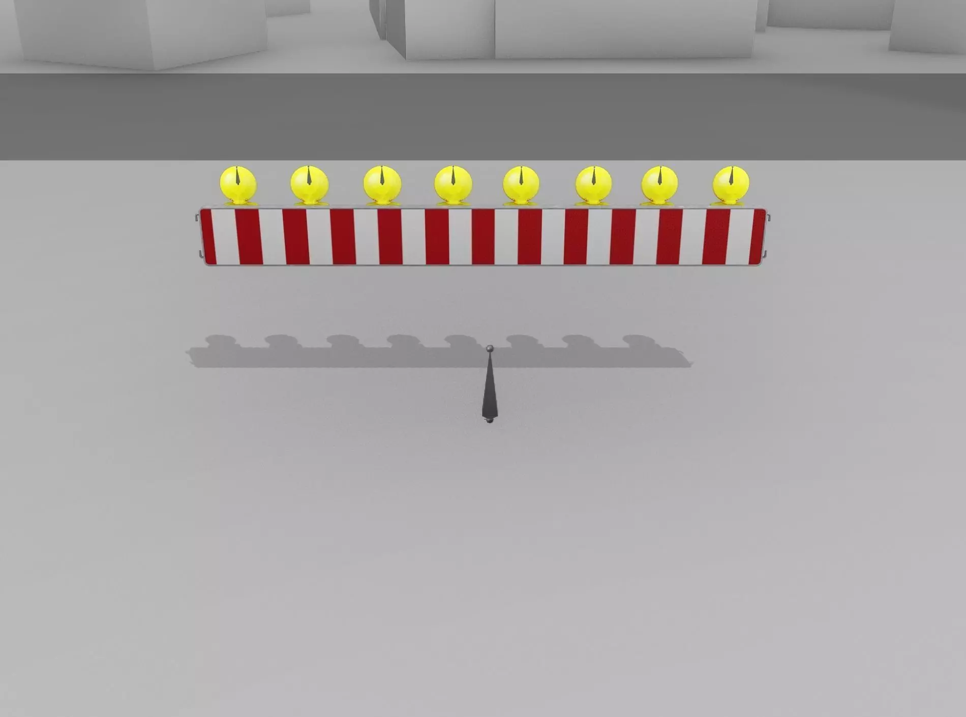 Construction Barrier 6 with animated lights 600-36 250x2400mm Low-poly 3D model_0